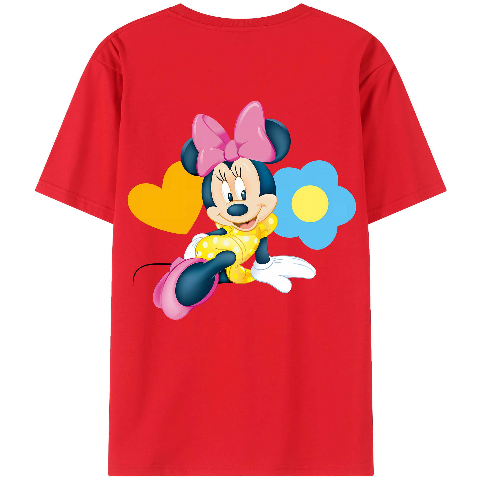 （画像用） ミッキーマウス Mickey Mouse 綿100％ メンズ半袖Tシャツ（バックプリント） 通気性