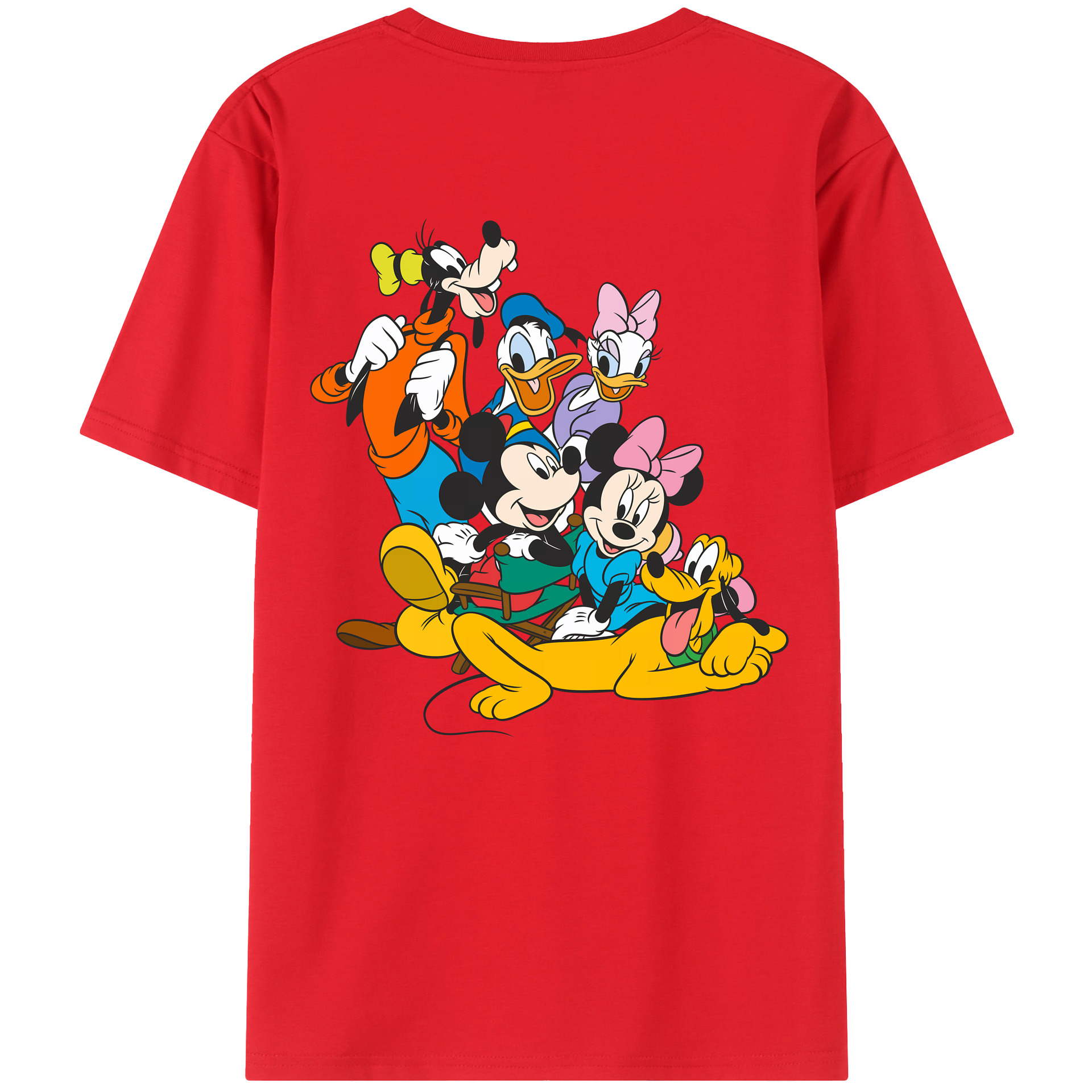 （画像用） ミッキーマウス Mickey Mouse 綿100％ メンズ半袖Tシャツ（バックプリント） 通気性