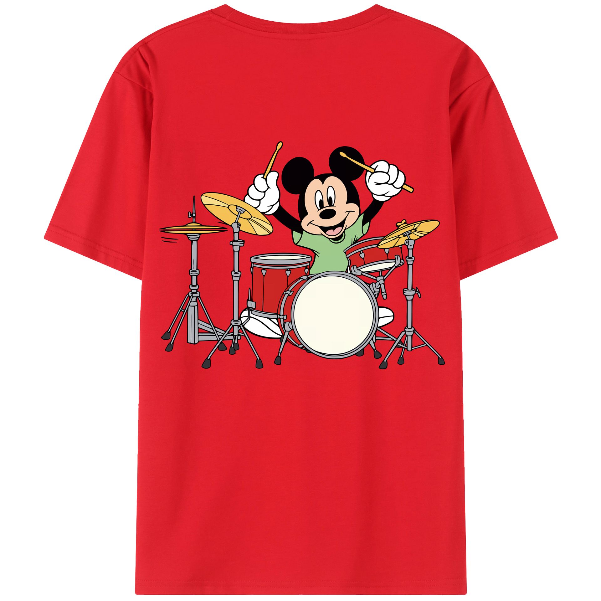 （画像用） ミッキーマウス Mickey Mouse 綿100％ メンズ半袖Tシャツ（バックプリント） 通気性