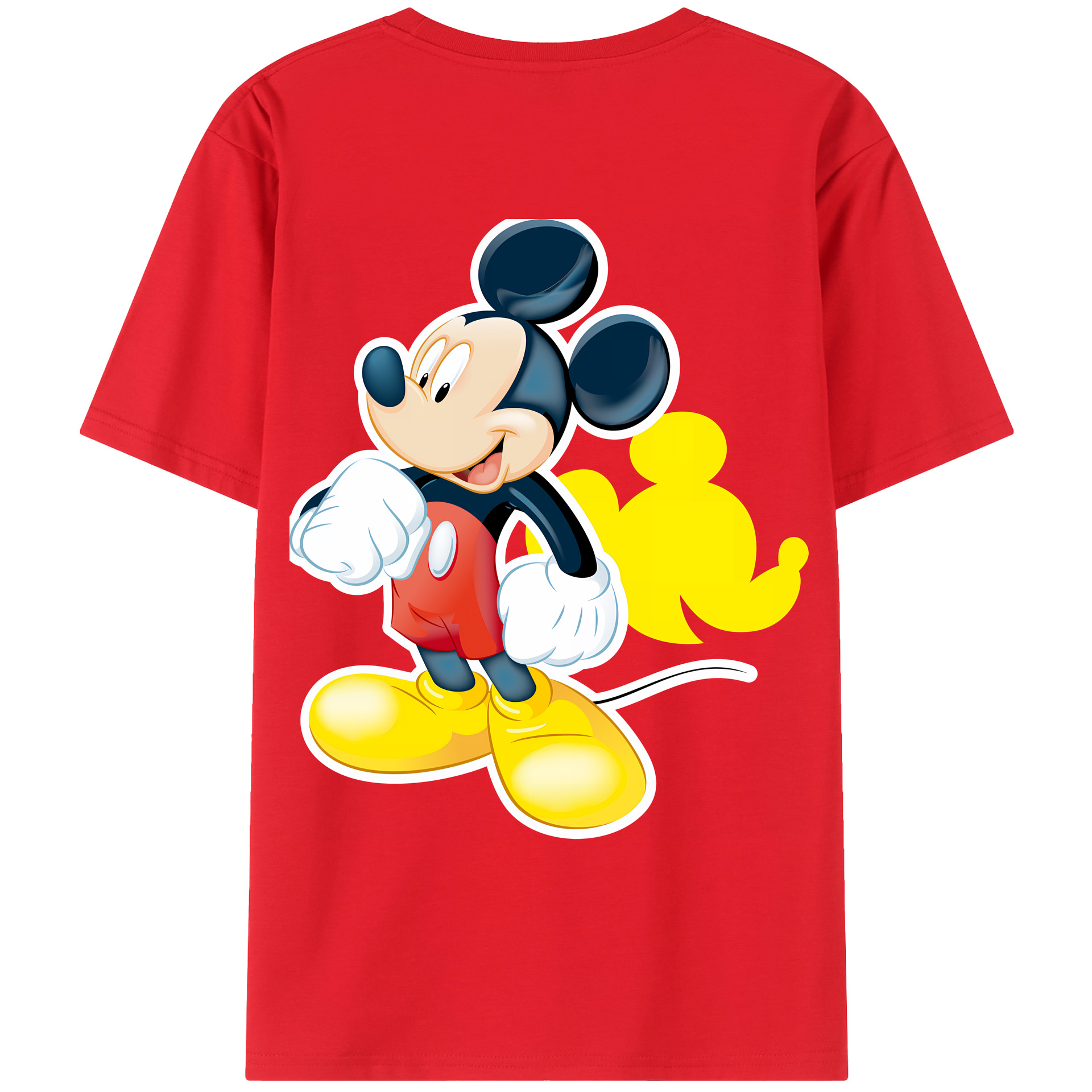 （画像用） ミッキーマウス Mickey Mouse 綿100％ メンズ半袖Tシャツ（バックプリント） 通気性