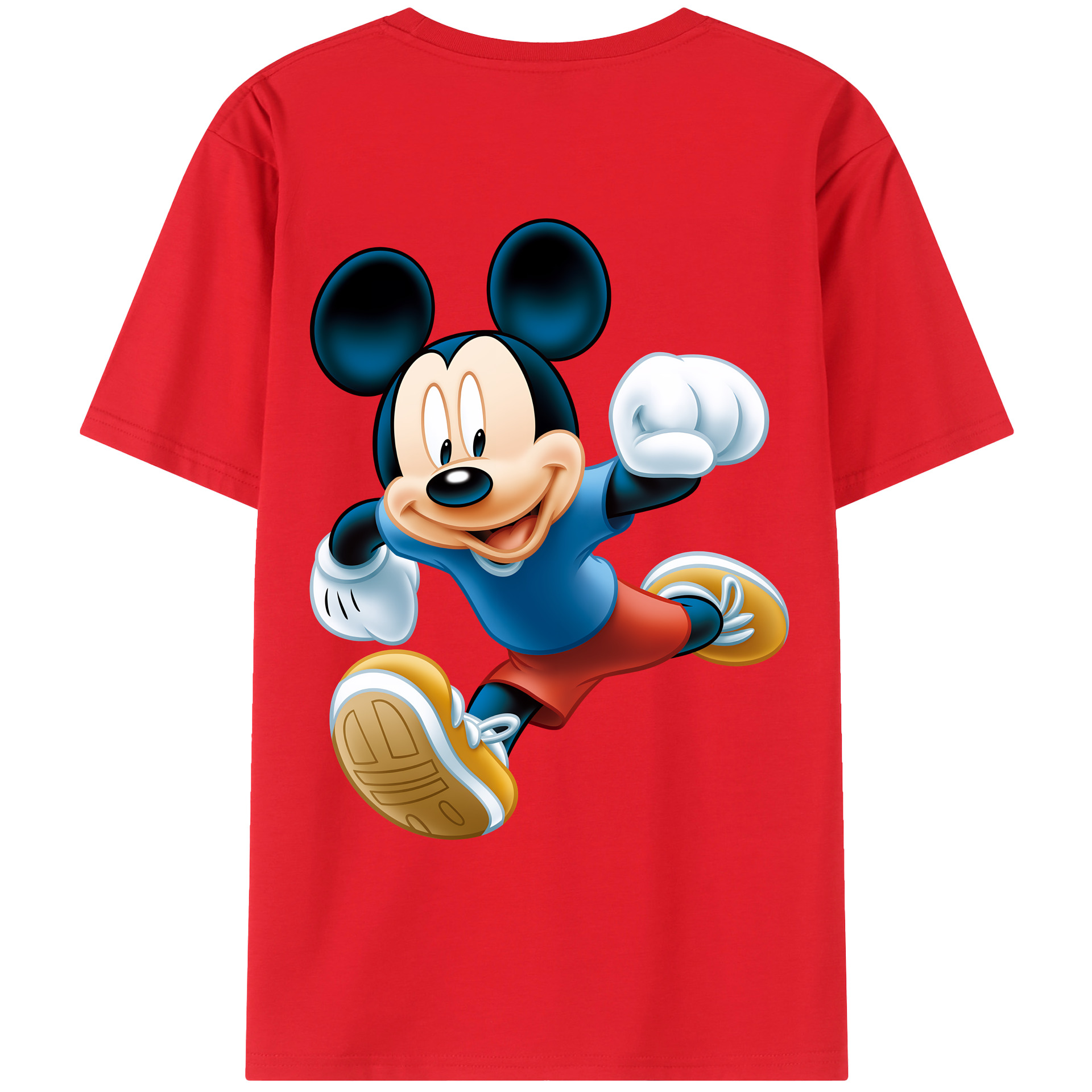 （画像用） ミッキーマウス Mickey Mouse 綿100％ メンズ半袖Tシャツ（バックプリント） 通気性
