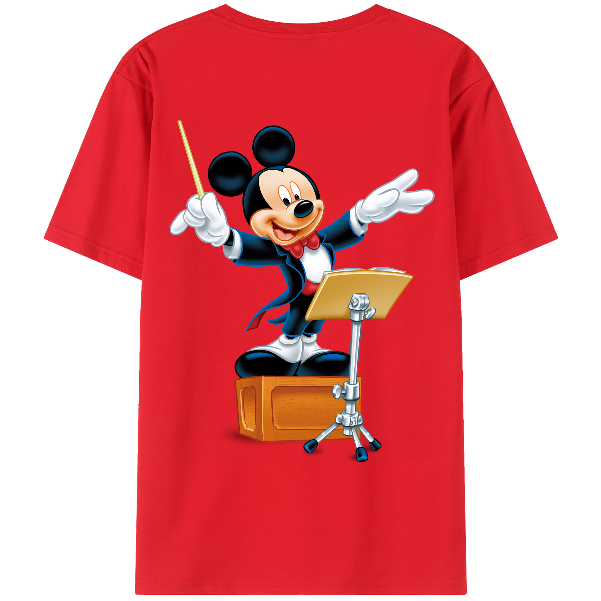 （画像用） ミッキーマウス Mickey Mouse 綿100％ メンズ半袖Tシャツ（バックプリント） 通気性