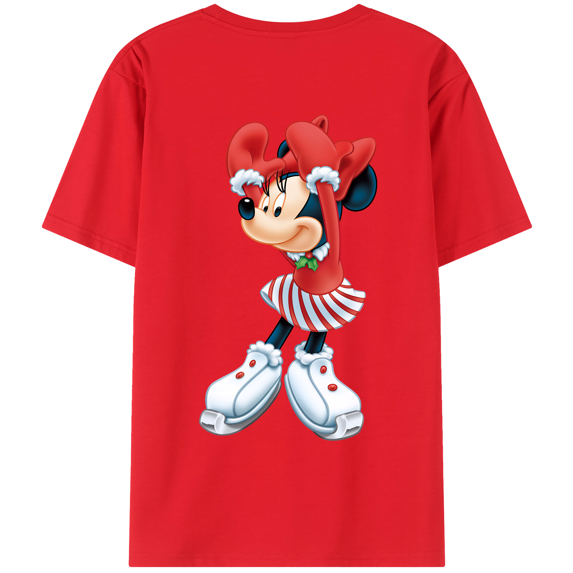 （画像用） ミッキーマウス Mickey Mouse 綿100％ メンズ半袖Tシャツ（バックプリント） 通気性