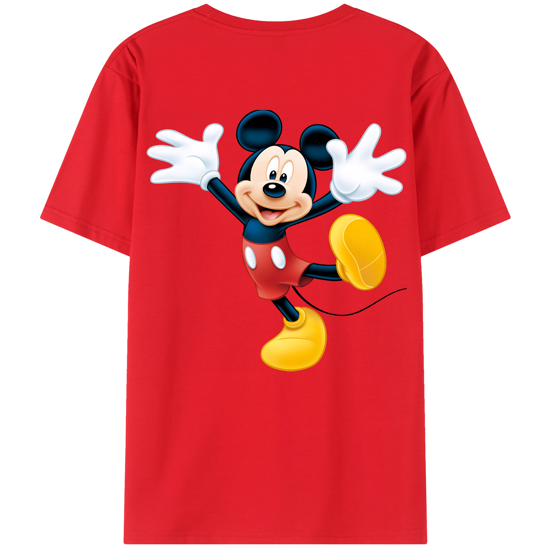 （画像用） ミッキーマウス Mickey Mouse 綿100％ メンズ半袖Tシャツ（バックプリント） 通気性