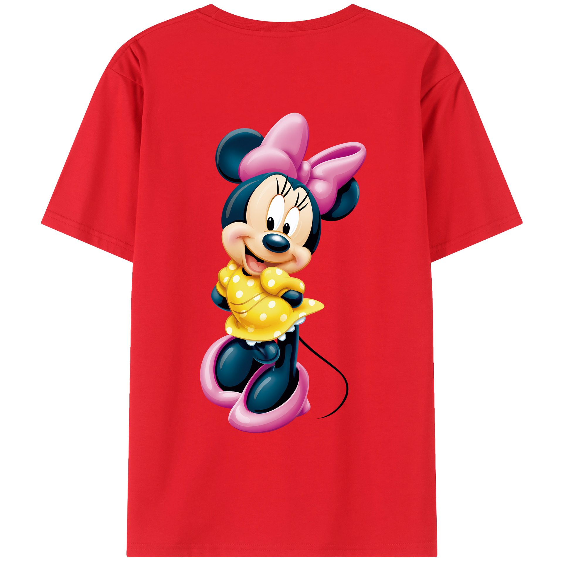 （画像用） ミッキーマウス Mickey Mouse 綿100％ メンズ半袖Tシャツ（バックプリント） 通気性