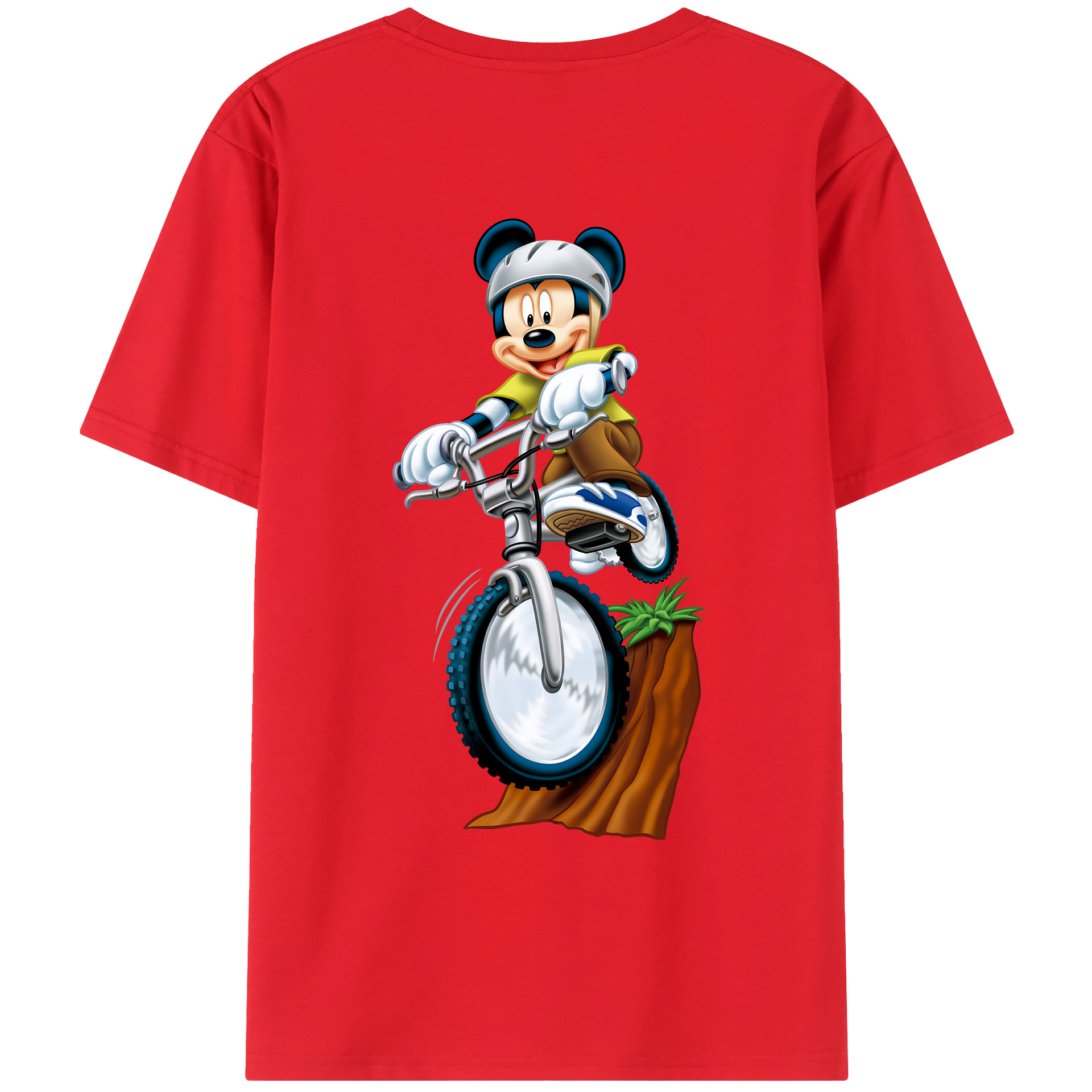 （画像用） ミッキーマウス Mickey Mouse 綿100％ メンズ半袖Tシャツ（バックプリント） 通気性