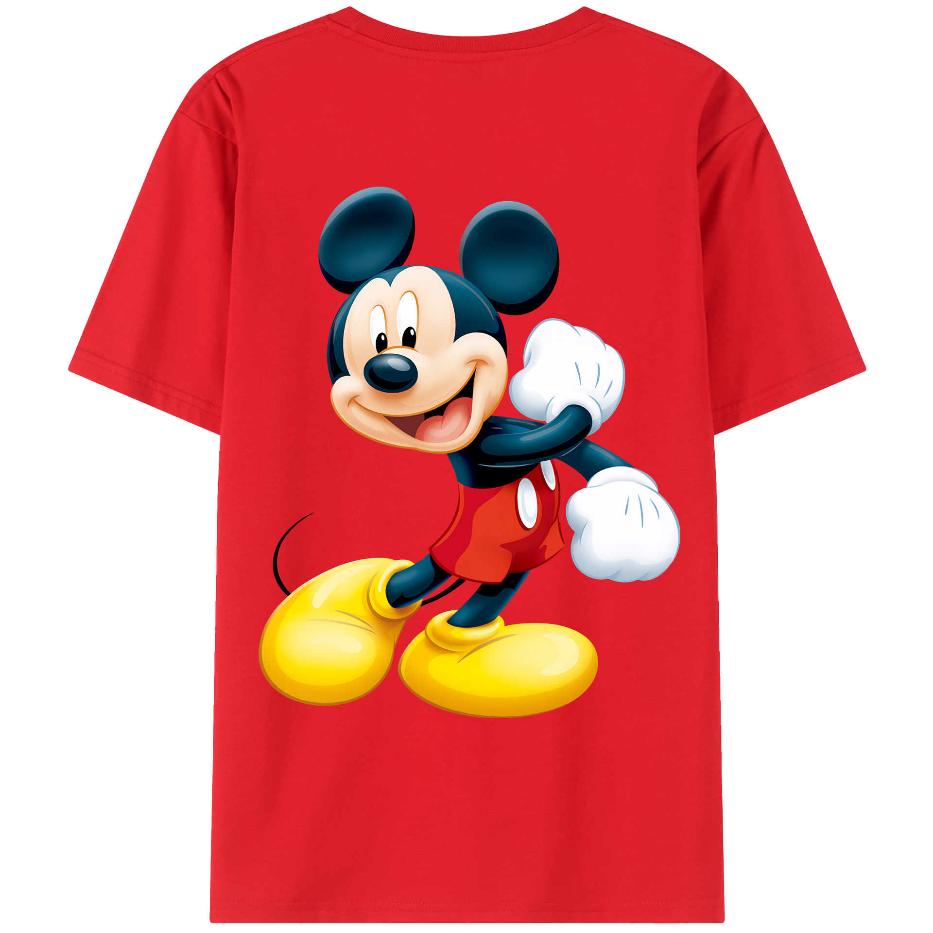 （画像用） ミッキーマウス Mickey Mouse 綿100％ メンズ半袖Tシャツ（バックプリント） 通気性