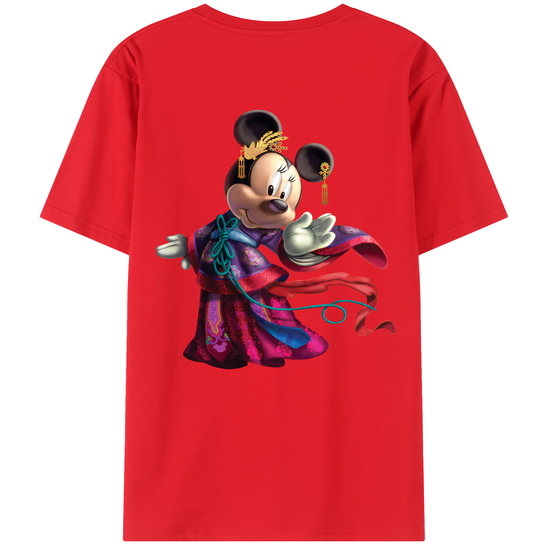 （画像用） ミッキーマウス Mickey Mouse 綿100％ メンズ半袖Tシャツ（バックプリント） 通気性