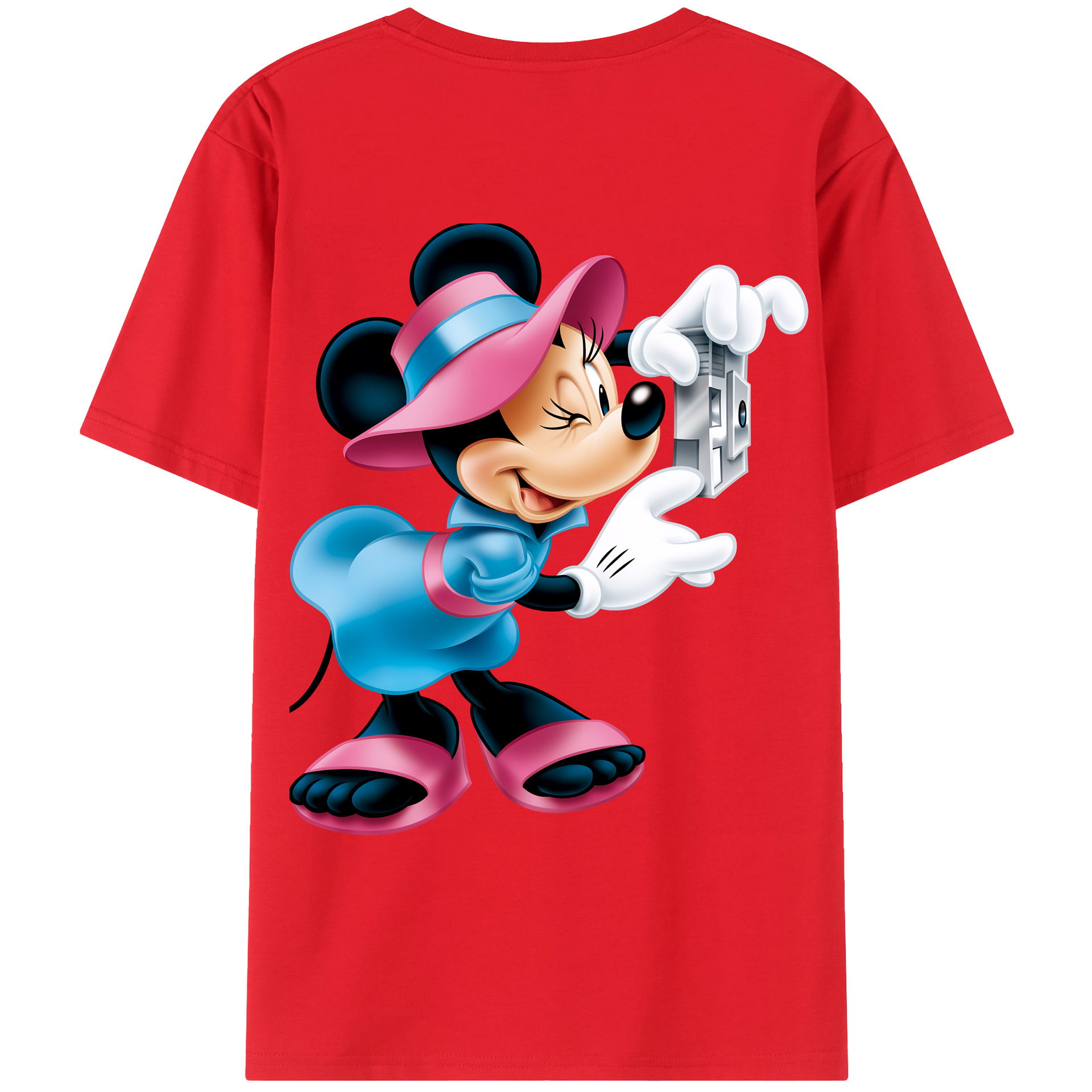 （画像用） ミッキーマウス Mickey Mouse 綿100％ メンズ半袖Tシャツ（バックプリント） 通気性
