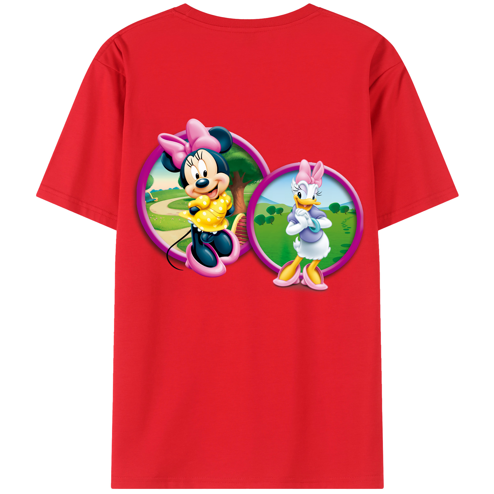 （画像用） ミッキーマウス Mickey Mouse 綿100％ メンズ半袖Tシャツ（バックプリント） 通気性