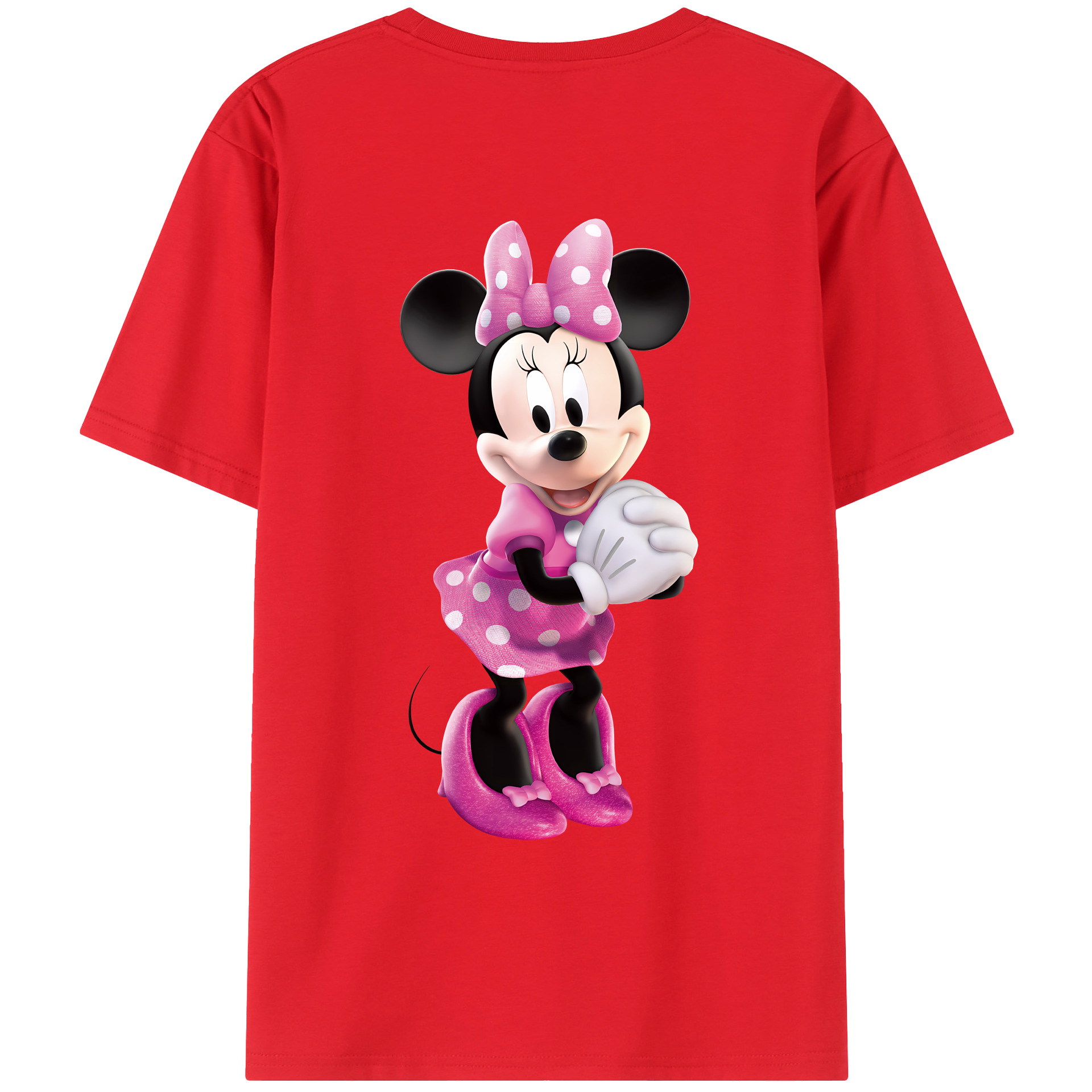 （画像用） ミッキーマウス Mickey Mouse 綿100％ メンズ半袖Tシャツ（バックプリント） 通気性