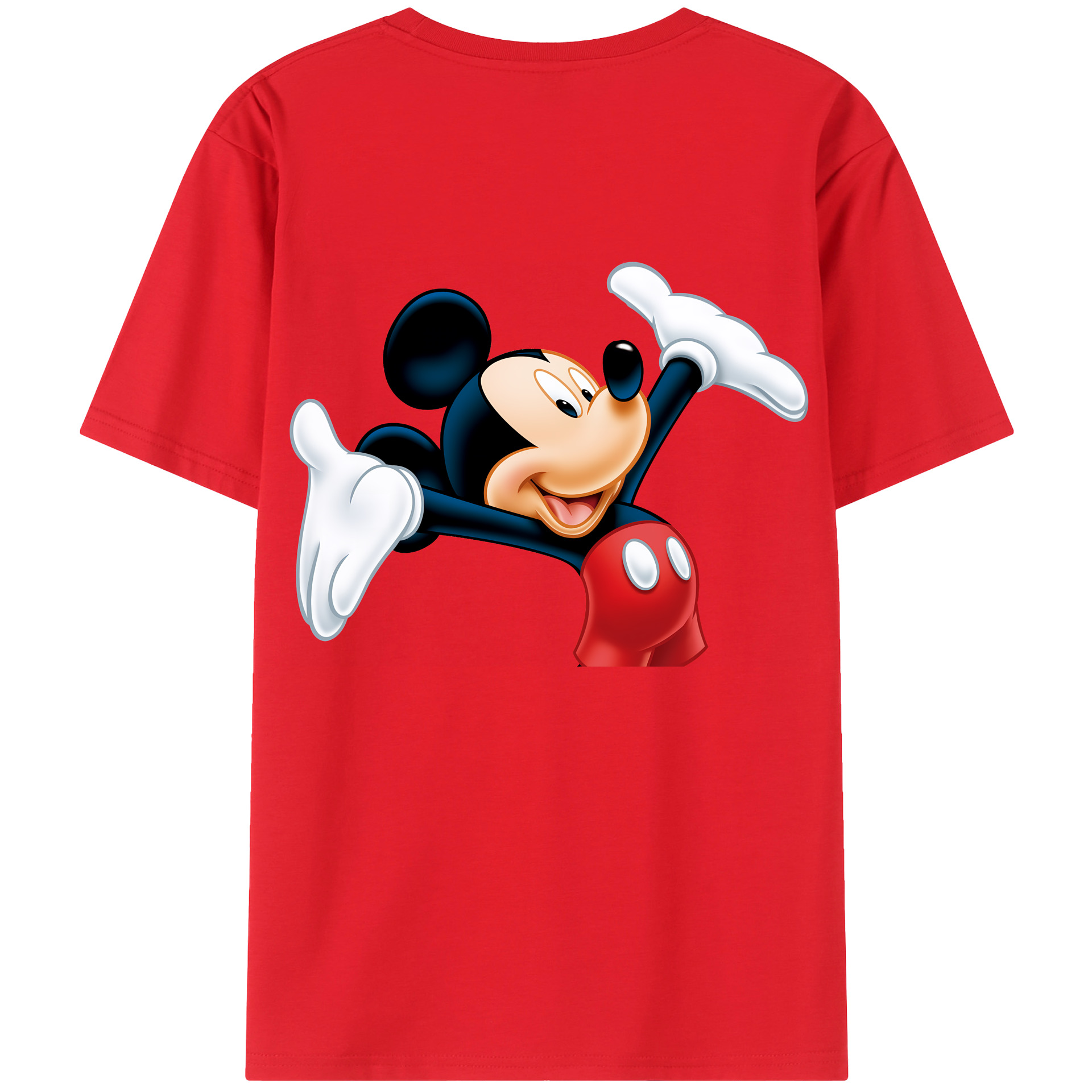 （画像用） ミッキーマウス Mickey Mouse 綿100％ メンズ半袖Tシャツ（バックプリント） 通気性