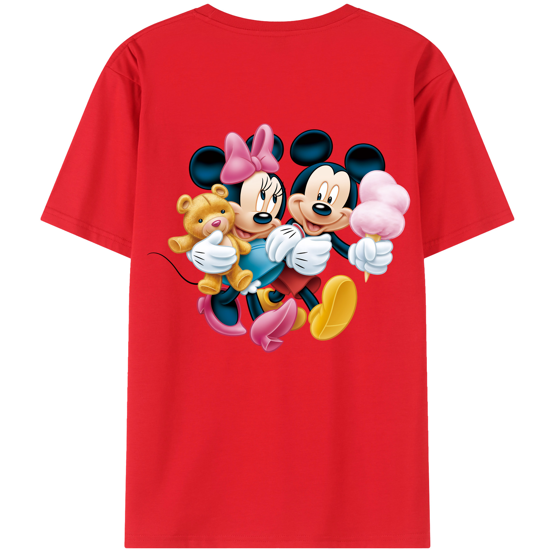 （画像用） ミッキーマウス Mickey Mouse 綿100％ メンズ半袖Tシャツ（バックプリント） 通気性