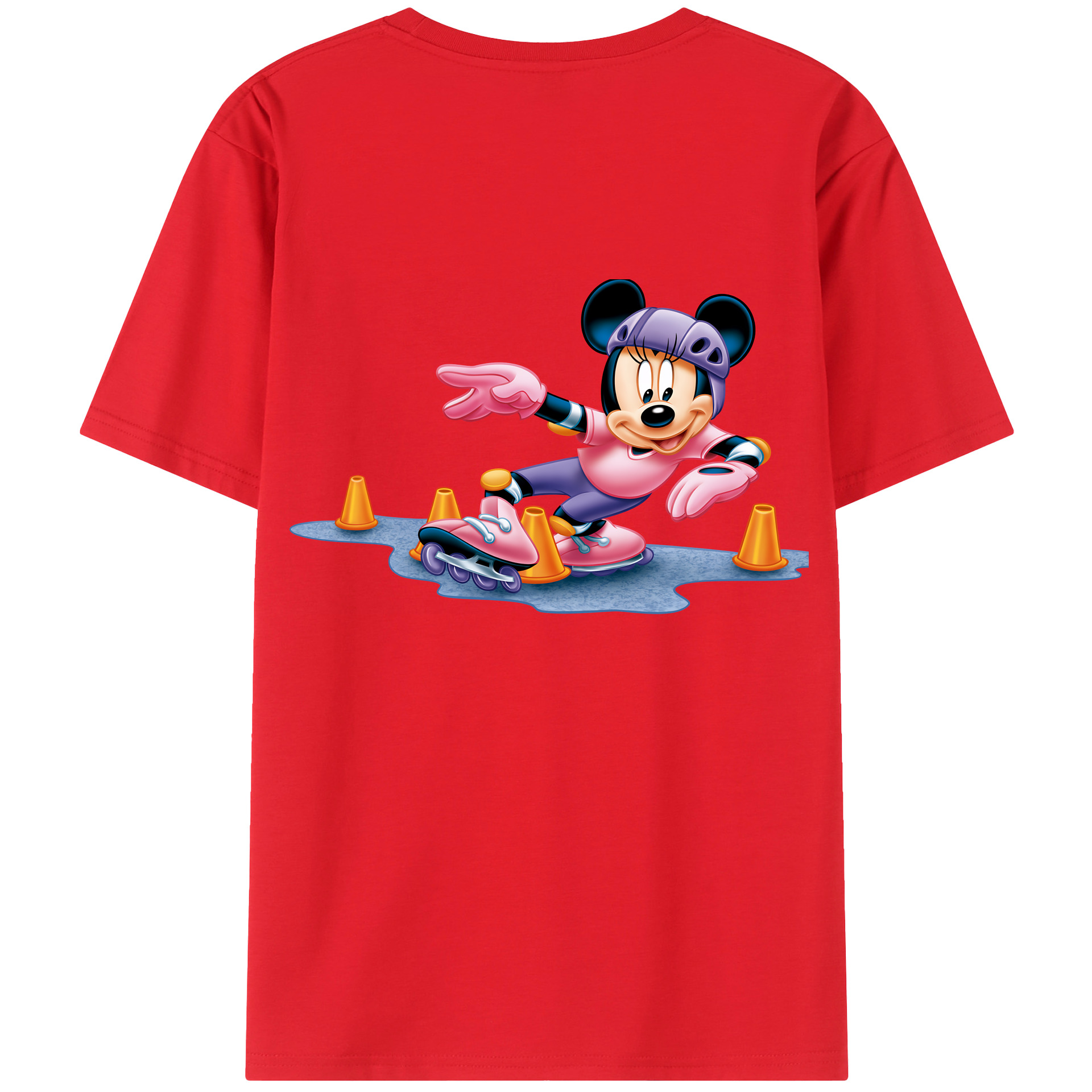 （画像用） ミッキーマウス Mickey Mouse 綿100％ メンズ半袖Tシャツ（バックプリント） 通気性