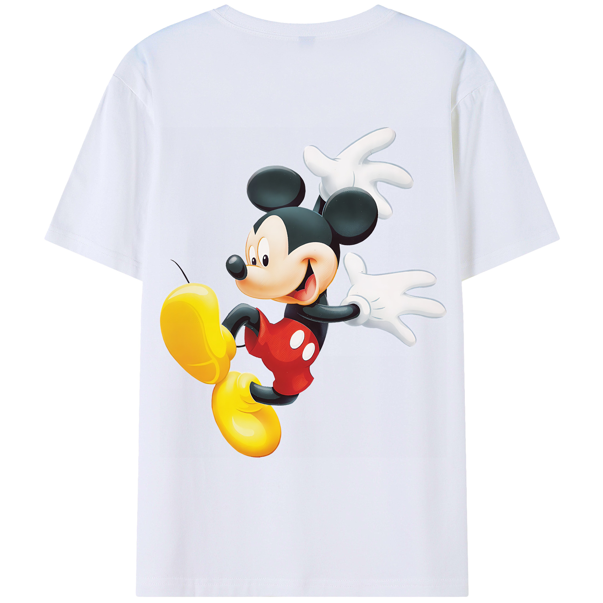 （画像用） ミッキーマウス Mickey Mouse 綿100％ メンズ半袖Tシャツ（バックプリント） 通気性