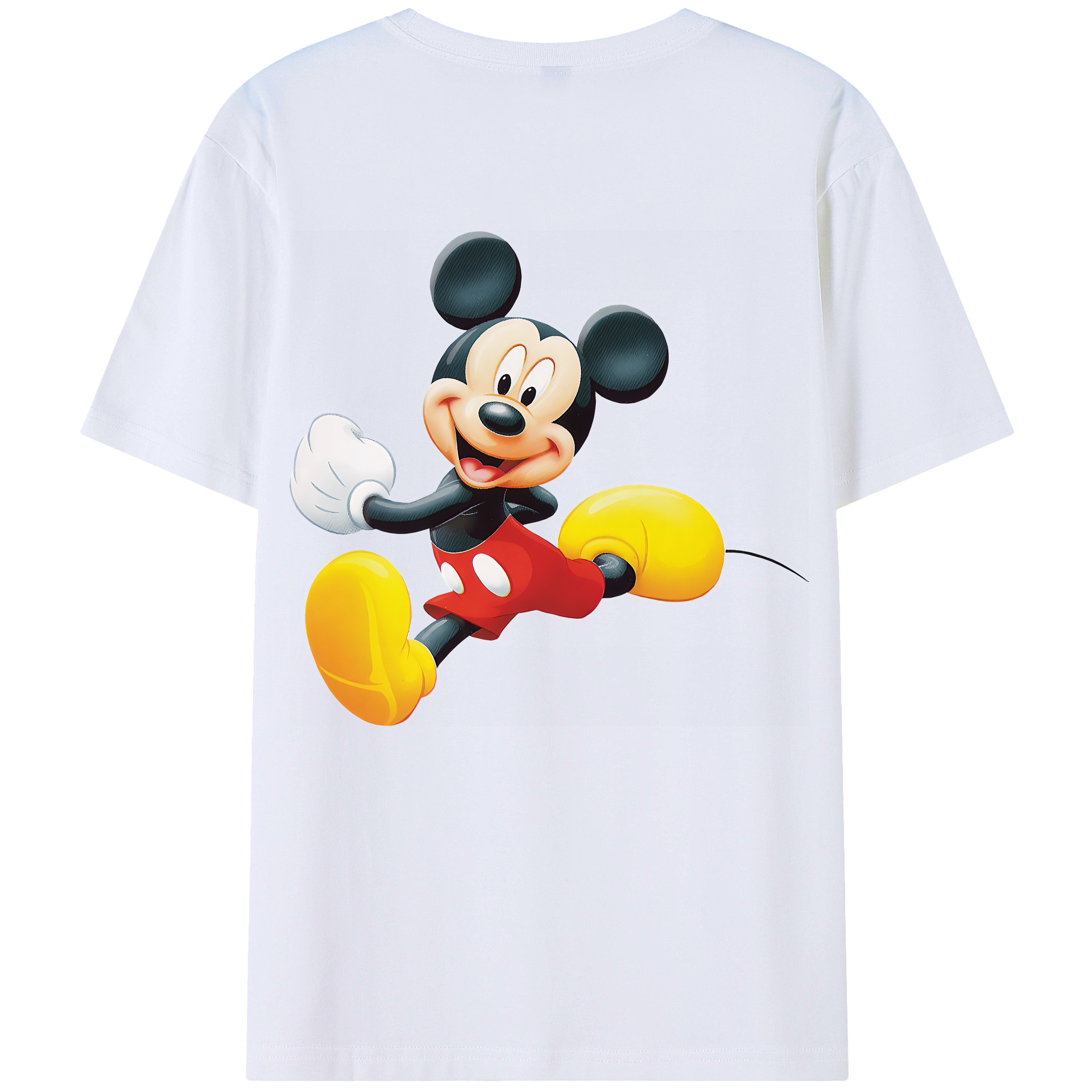 （画像用） ミッキーマウス Mickey Mouse 綿100％ メンズ半袖Tシャツ（バックプリント） 通気性