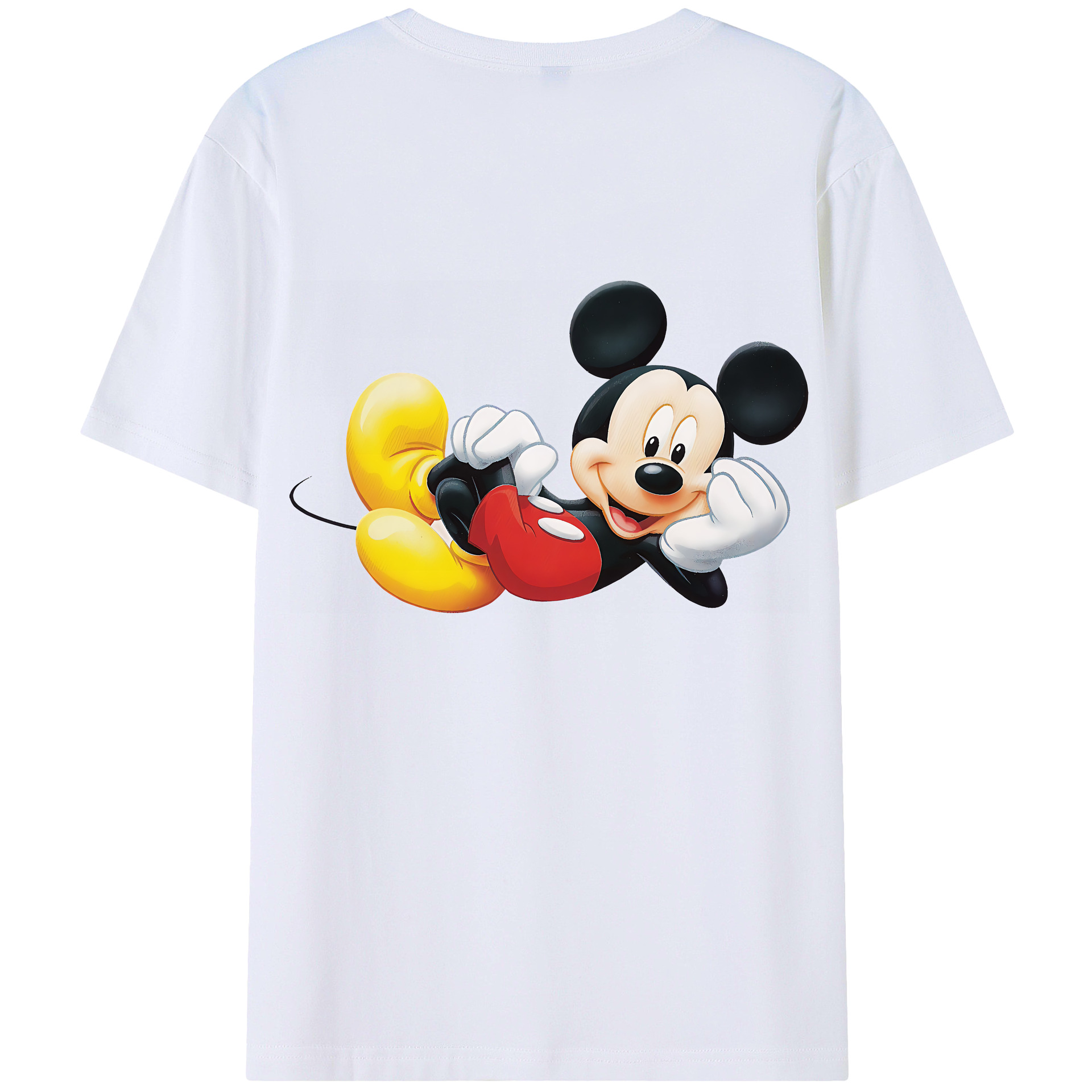 （画像用） ミッキーマウス Mickey Mouse 綿100％ メンズ半袖Tシャツ（バックプリント） 通気性