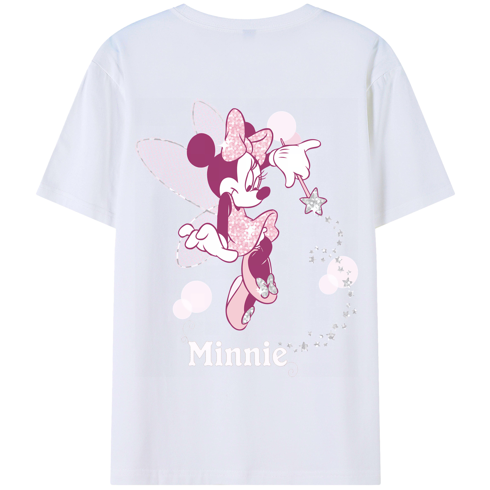 （画像用） ミッキーマウス Mickey Mouse 綿100％ メンズ半袖Tシャツ（バックプリント） 通気性