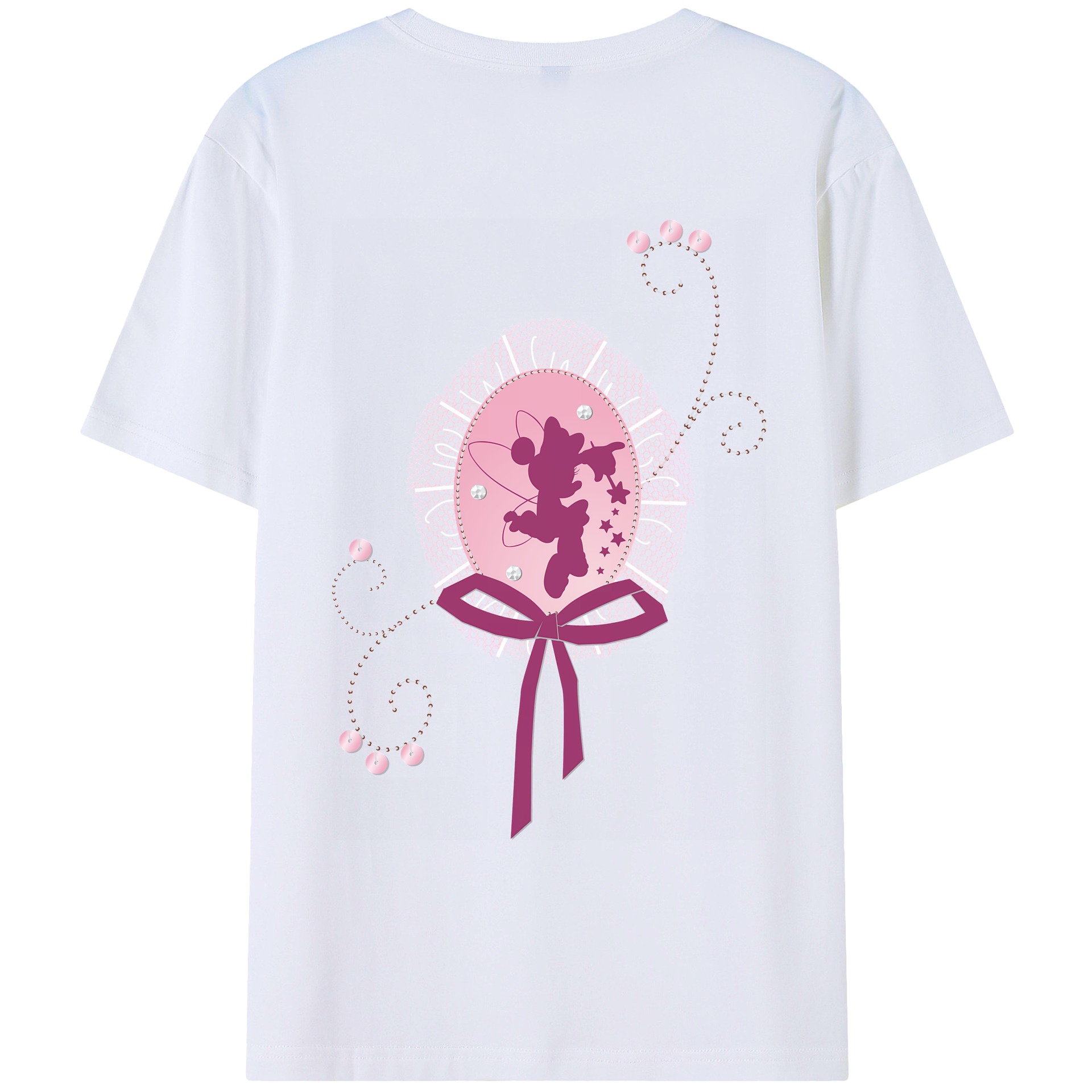 （画像用） ミッキーマウス Mickey Mouse 綿100％ メンズ半袖Tシャツ（バックプリント） 通気性