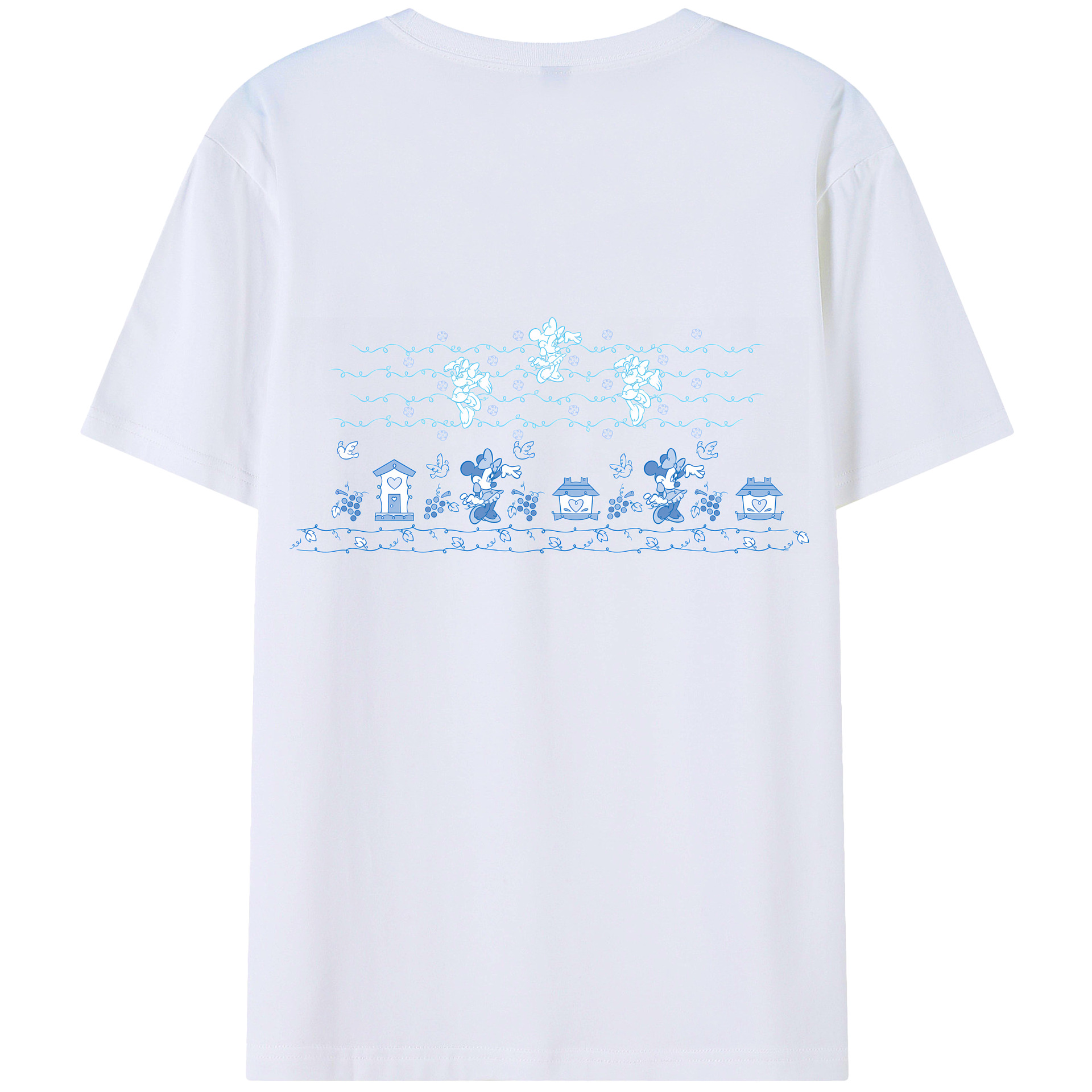 （画像用） ミッキーマウス Mickey Mouse 綿100％ メンズ半袖Tシャツ（バックプリント） 通気性