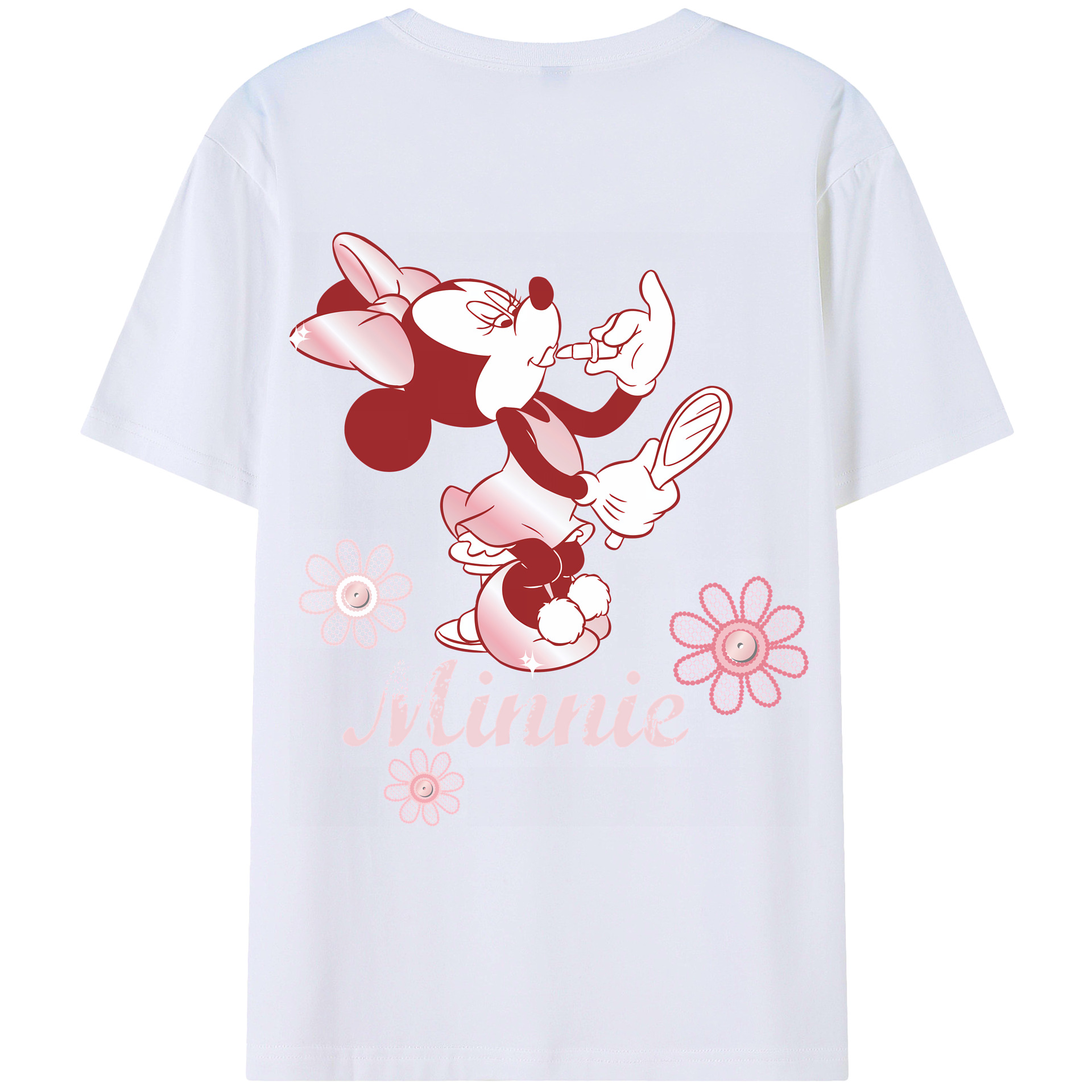 （画像用） ミッキーマウス Mickey Mouse 綿100％ メンズ半袖Tシャツ（バックプリント） 通気性