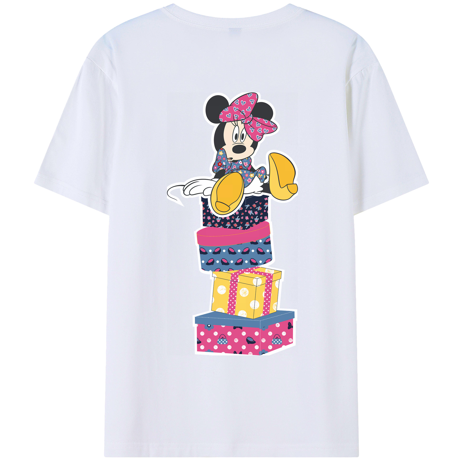 （画像用） ミッキーマウス Mickey Mouse 綿100％ メンズ半袖Tシャツ（バックプリント） 通気性