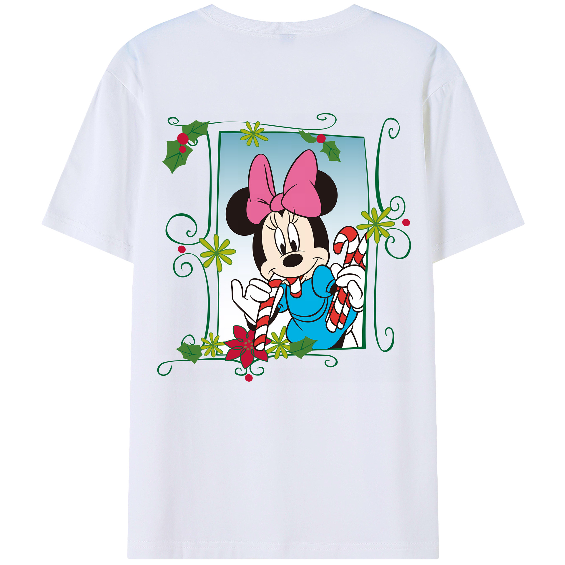 （画像用） ミッキーマウス Mickey Mouse 綿100％ メンズ半袖Tシャツ（バックプリント） 通気性