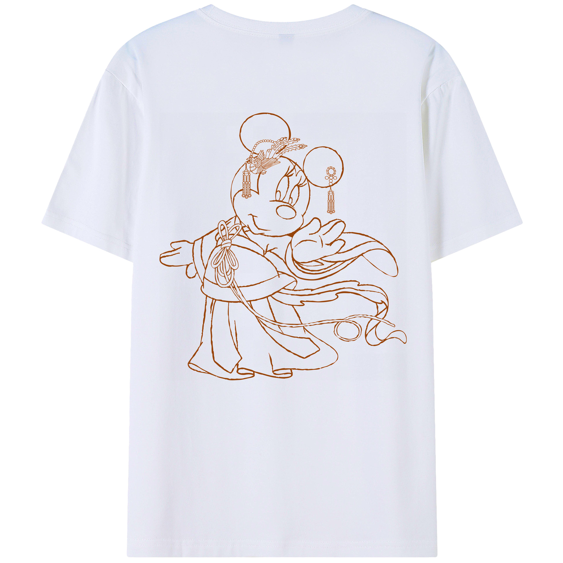 （画像用） ミッキーマウス Mickey Mouse 綿100％ メンズ半袖Tシャツ（バックプリント） 通気性