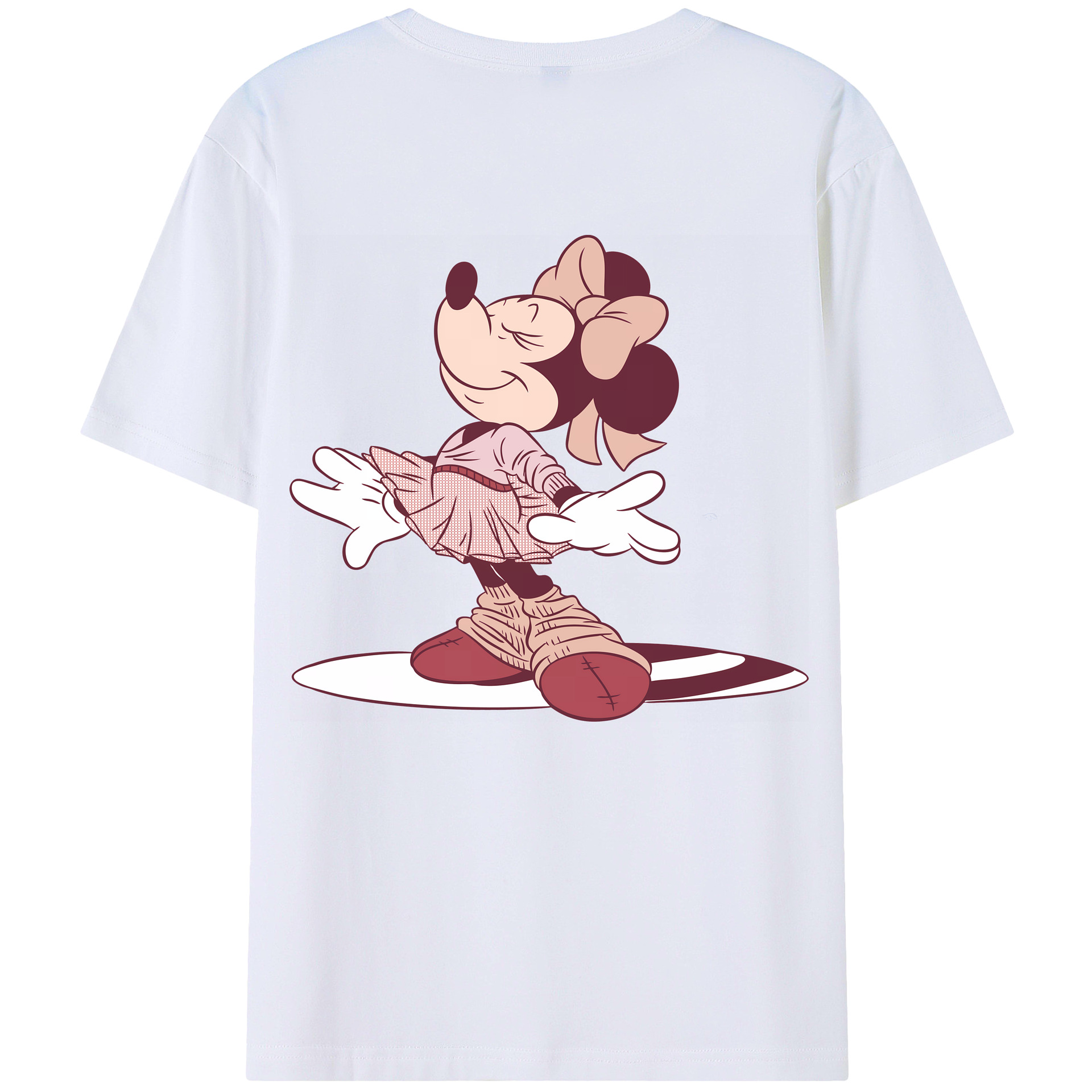 （画像用） ミッキーマウス Mickey Mouse 綿100％ メンズ半袖Tシャツ（バックプリント） 通気性