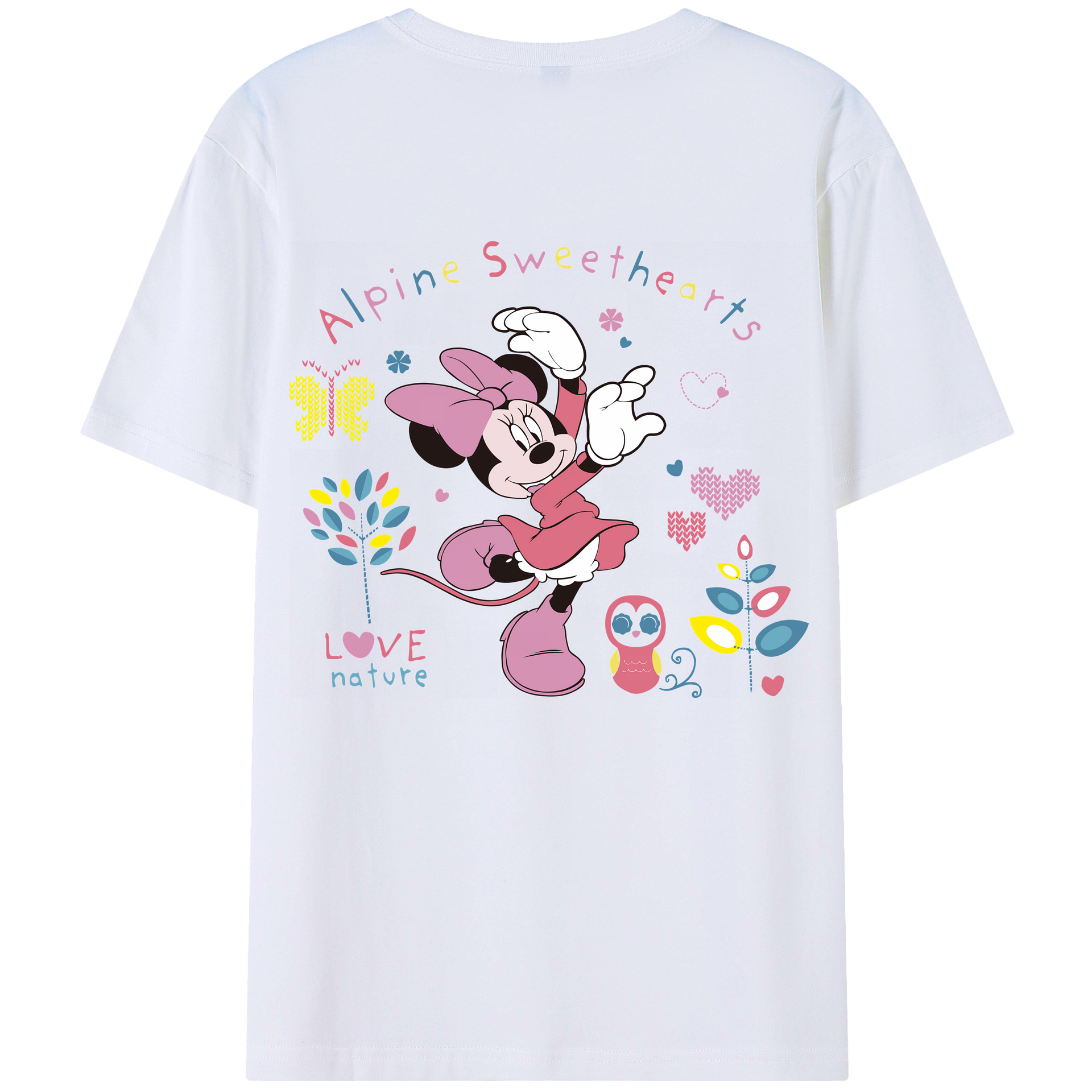 （画像用） ミッキーマウス Mickey Mouse 綿100％ メンズ半袖Tシャツ（バックプリント） 通気性