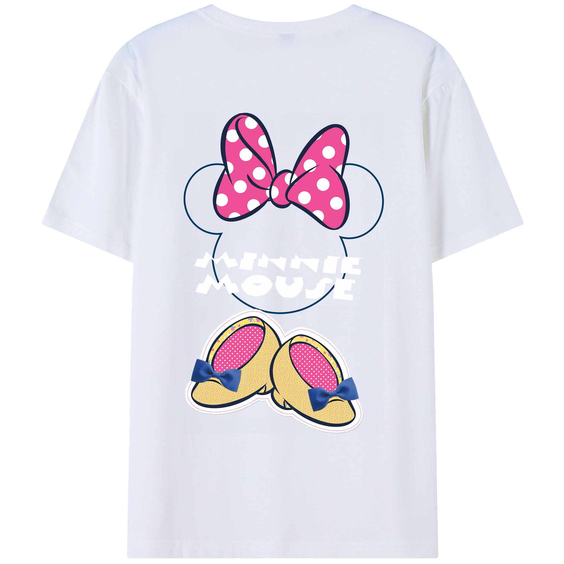 （画像用） ミッキーマウス Mickey Mouse 綿100％ メンズ半袖Tシャツ（バックプリント） 通気性