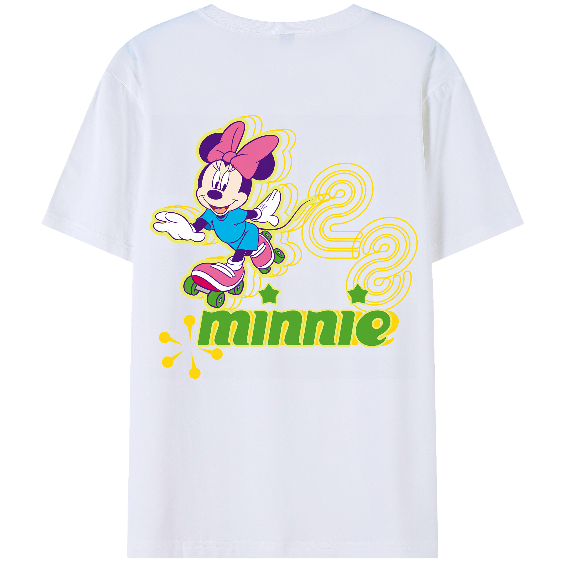 （画像用） ミッキーマウス Mickey Mouse 綿100％ メンズ半袖Tシャツ（バックプリント） 通気性