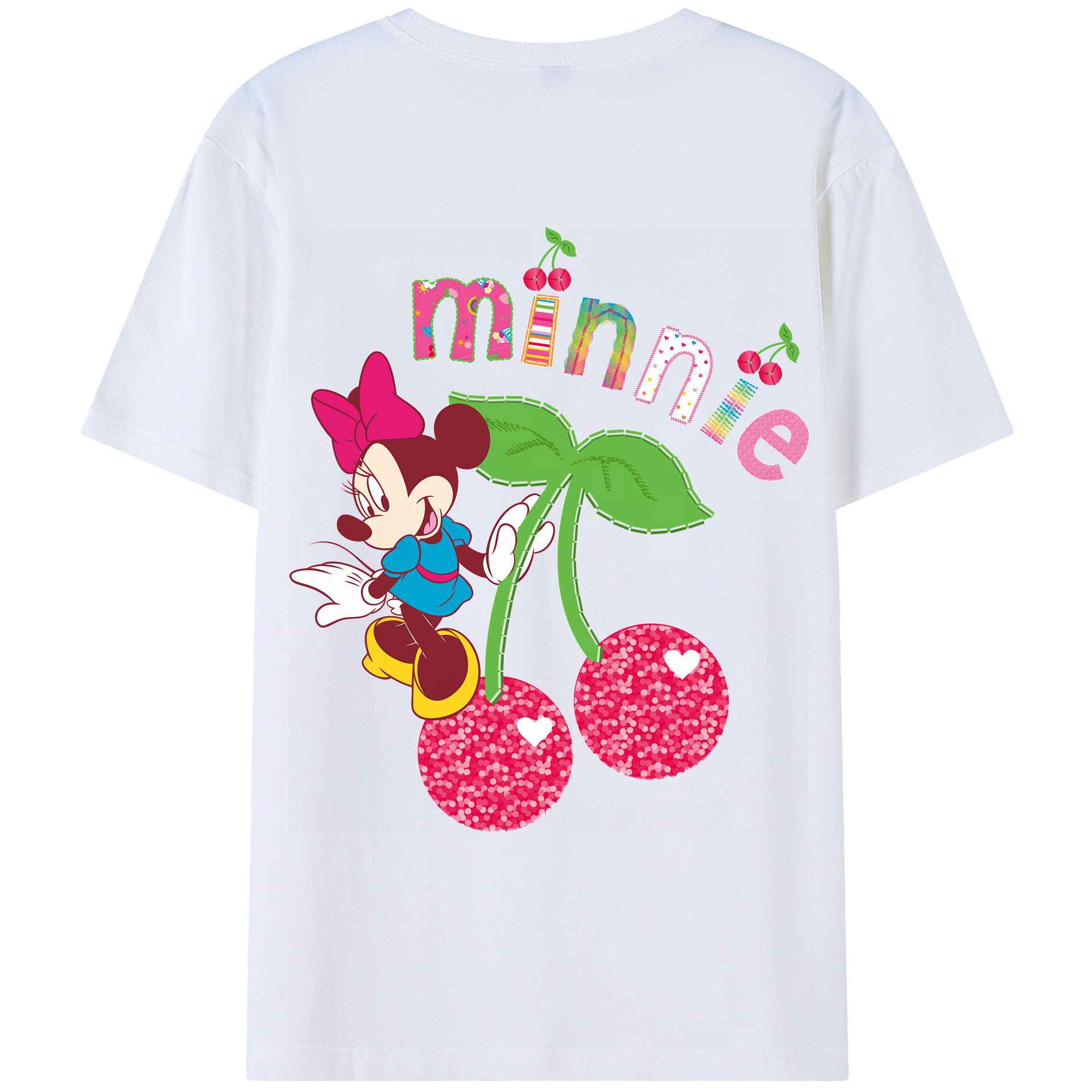 （画像用） ミッキーマウス Mickey Mouse 綿100％ メンズ半袖Tシャツ（バックプリント） 通気性