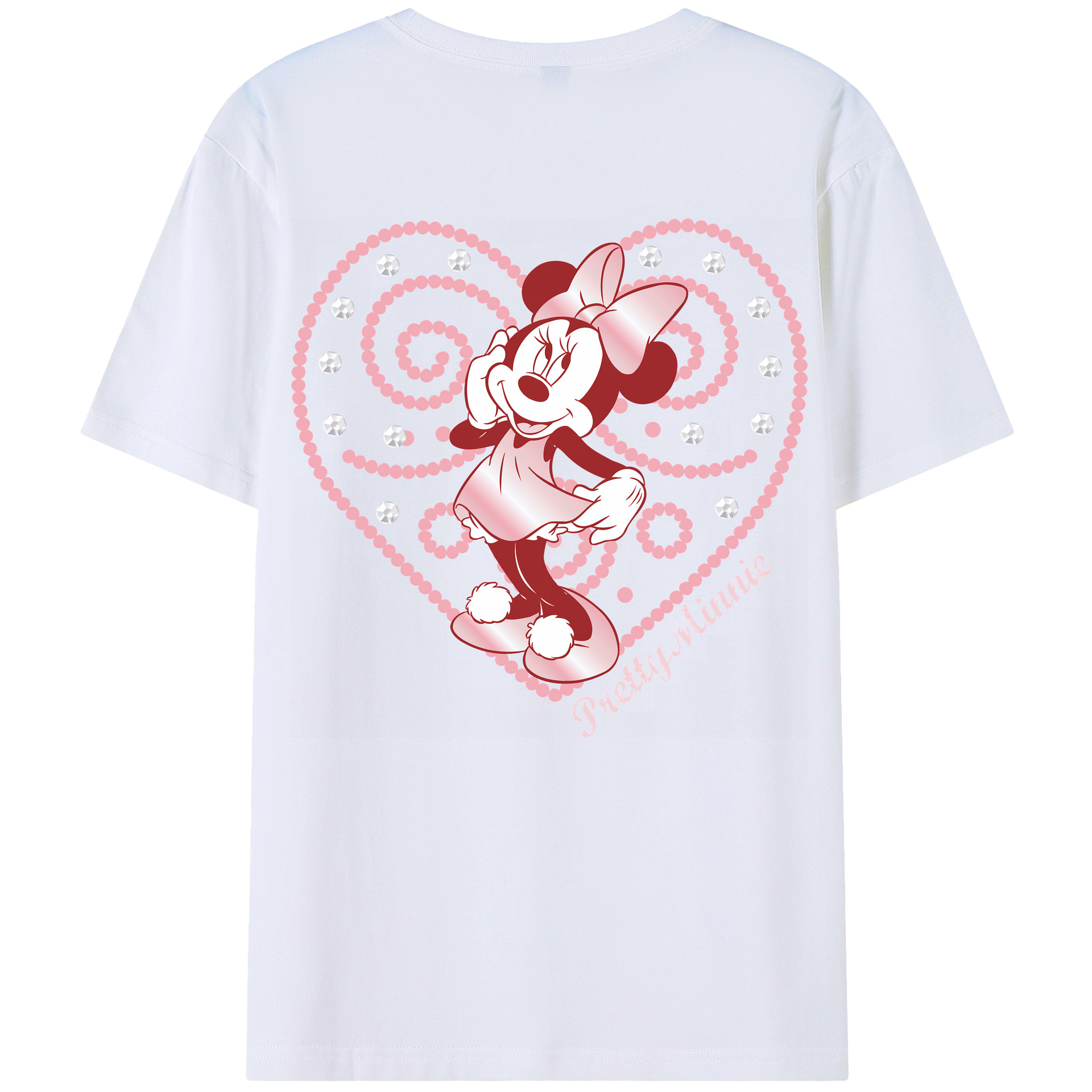 （画像用） ミッキーマウス Mickey Mouse 綿100％ メンズ半袖Tシャツ（バックプリント） 通気性