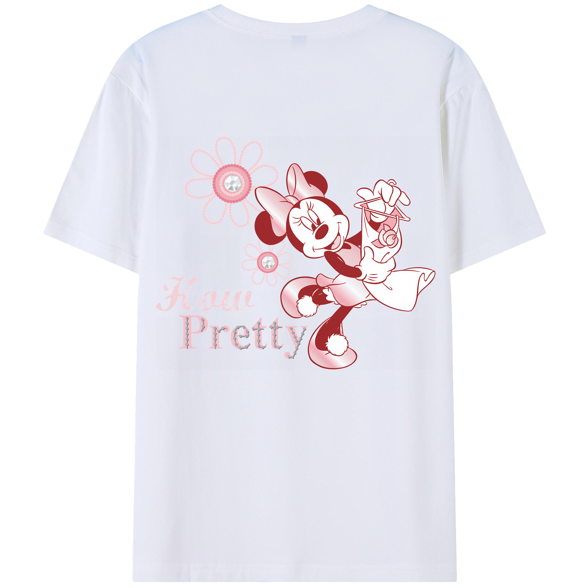（画像用） ミッキーマウス Mickey Mouse 綿100％ メンズ半袖Tシャツ（バックプリント） 通気性