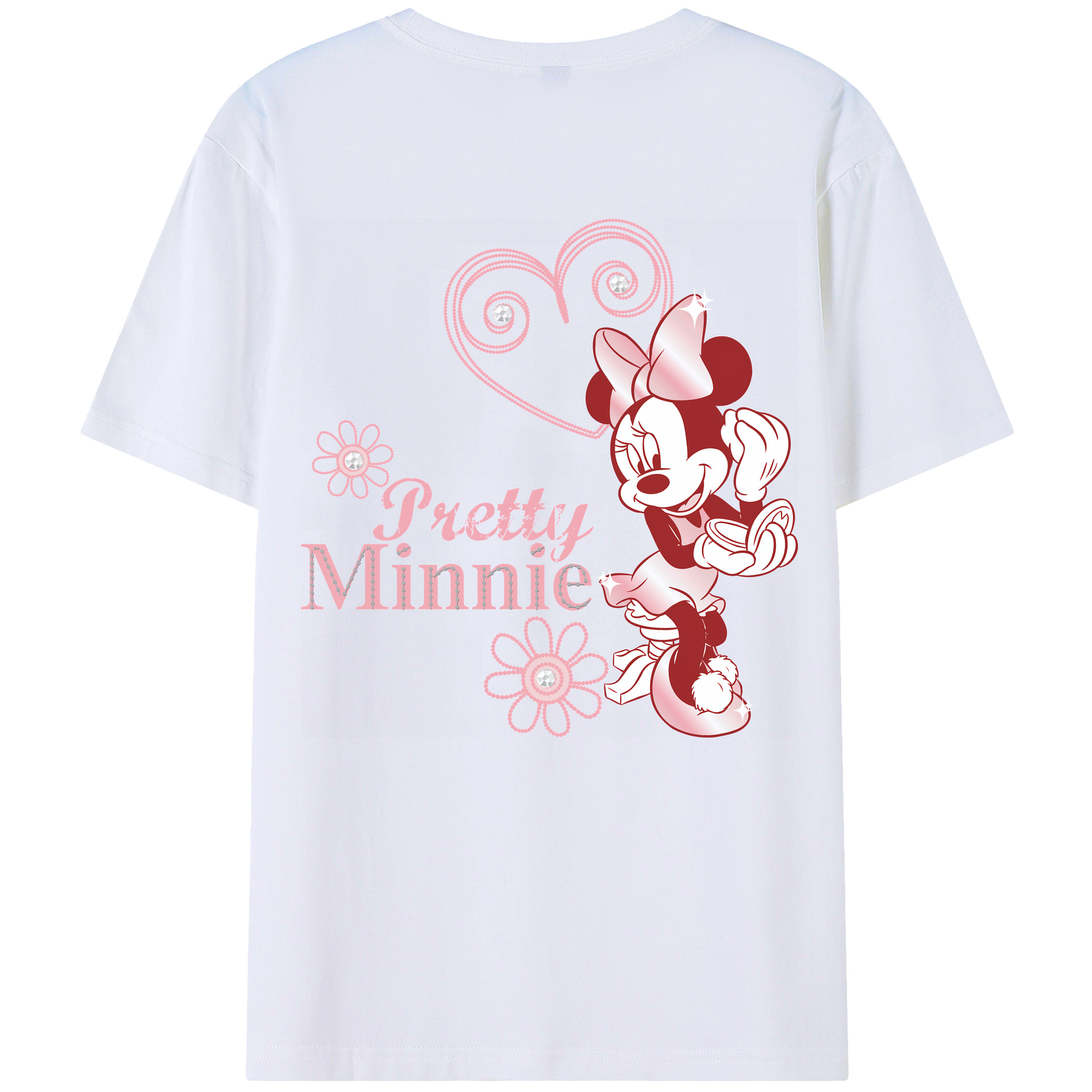 （画像用） ミッキーマウス Mickey Mouse 綿100％ メンズ半袖Tシャツ（バックプリント） 通気性