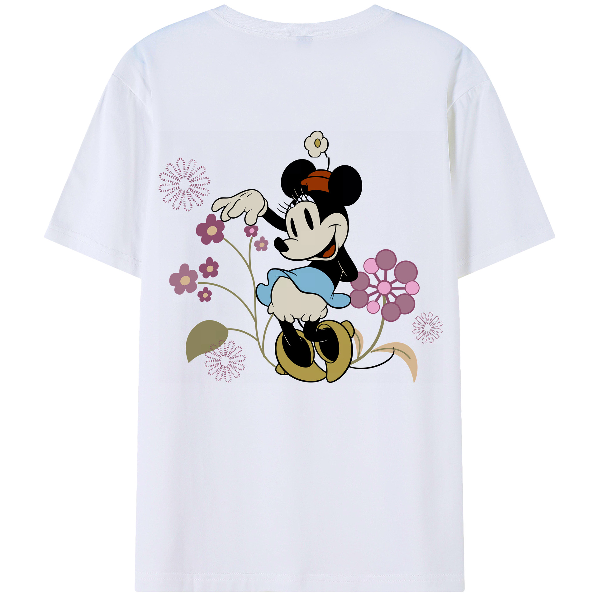 （画像用） ミッキーマウス Mickey Mouse 綿100％ メンズ半袖Tシャツ（バックプリント） 通気性