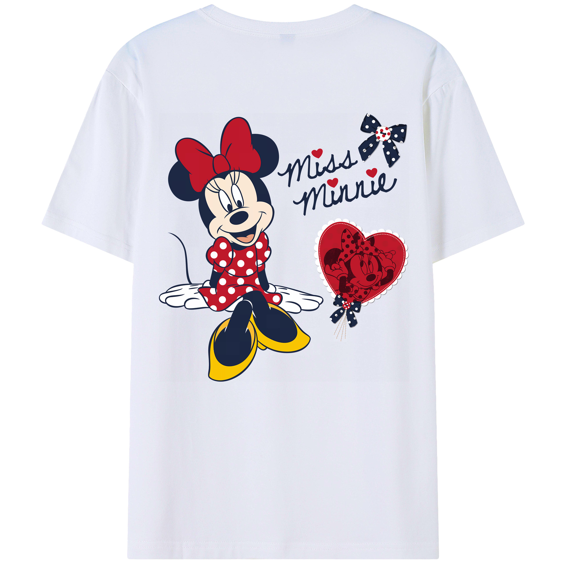 （画像用） ミッキーマウス Mickey Mouse 綿100％ メンズ半袖Tシャツ（バックプリント） 通気性