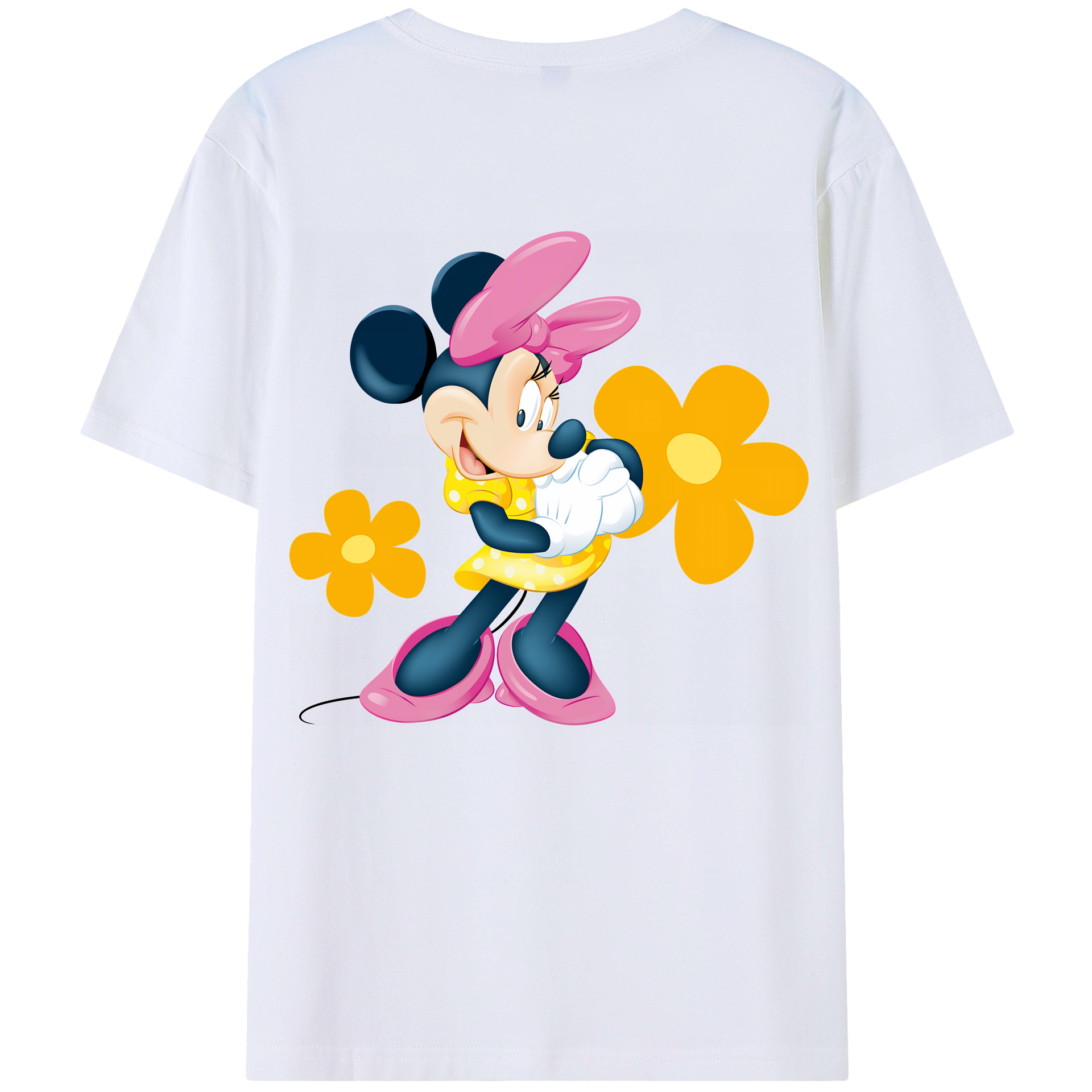 （画像用） ミッキーマウス Mickey Mouse 綿100％ メンズ半袖Tシャツ（バックプリント） 通気性