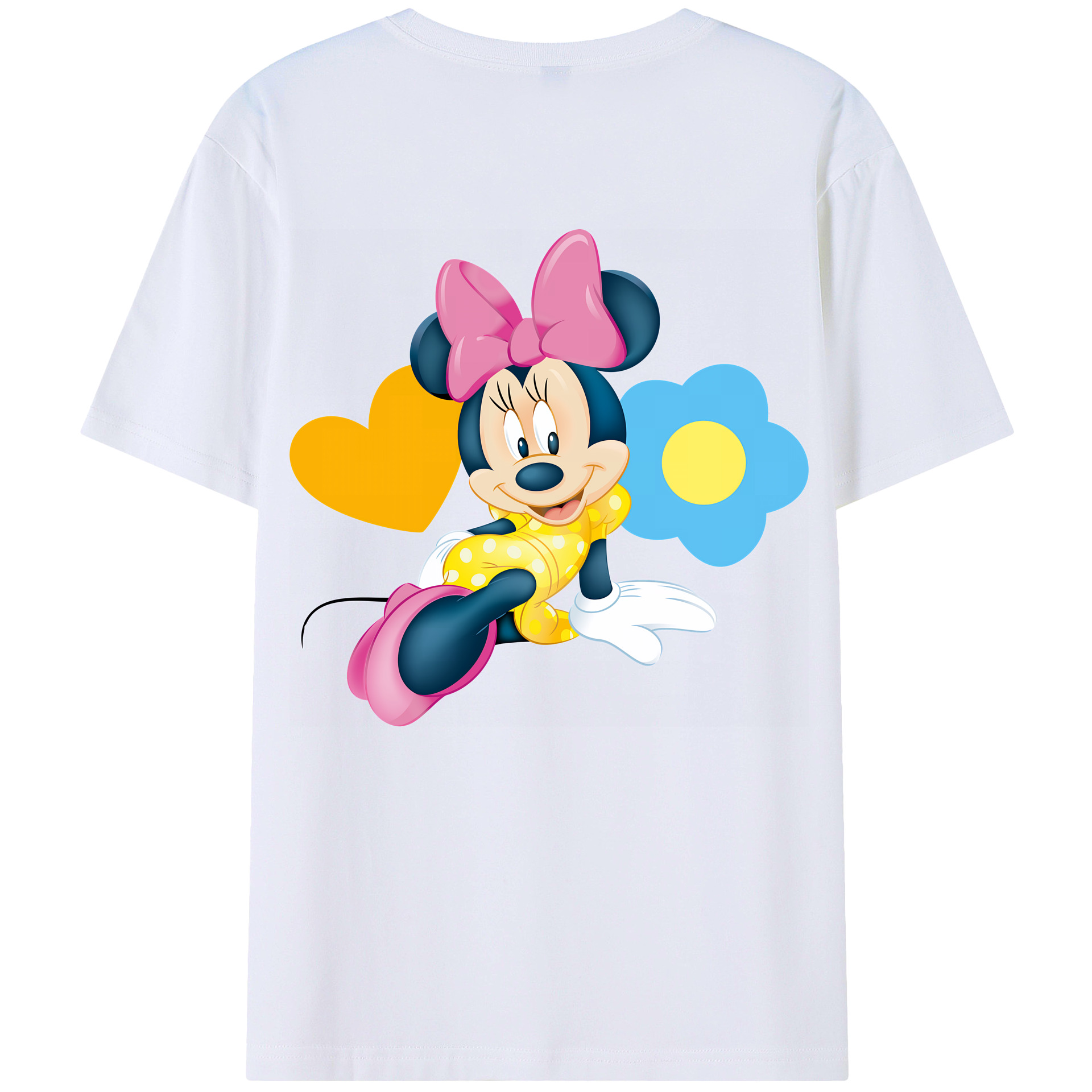 （画像用） ミッキーマウス Mickey Mouse 綿100％ メンズ半袖Tシャツ（バックプリント） 通気性