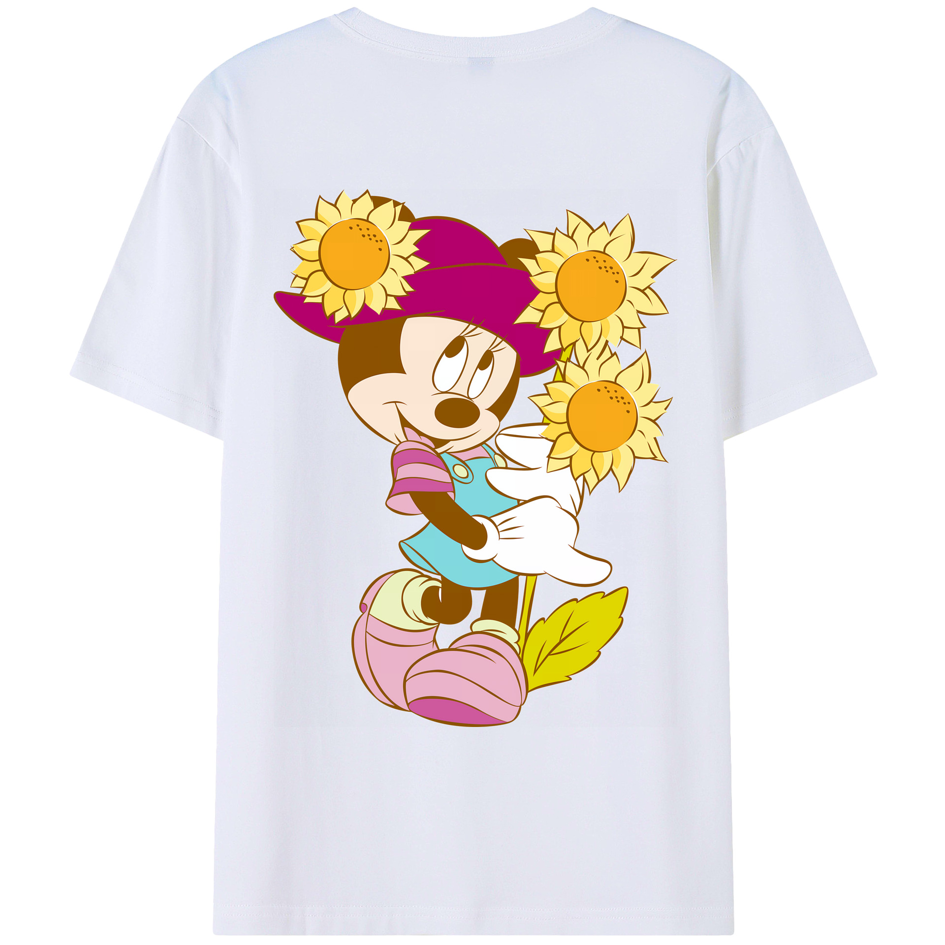 （画像用） ミッキーマウス Mickey Mouse 綿100％ メンズ半袖Tシャツ（バックプリント） 通気性