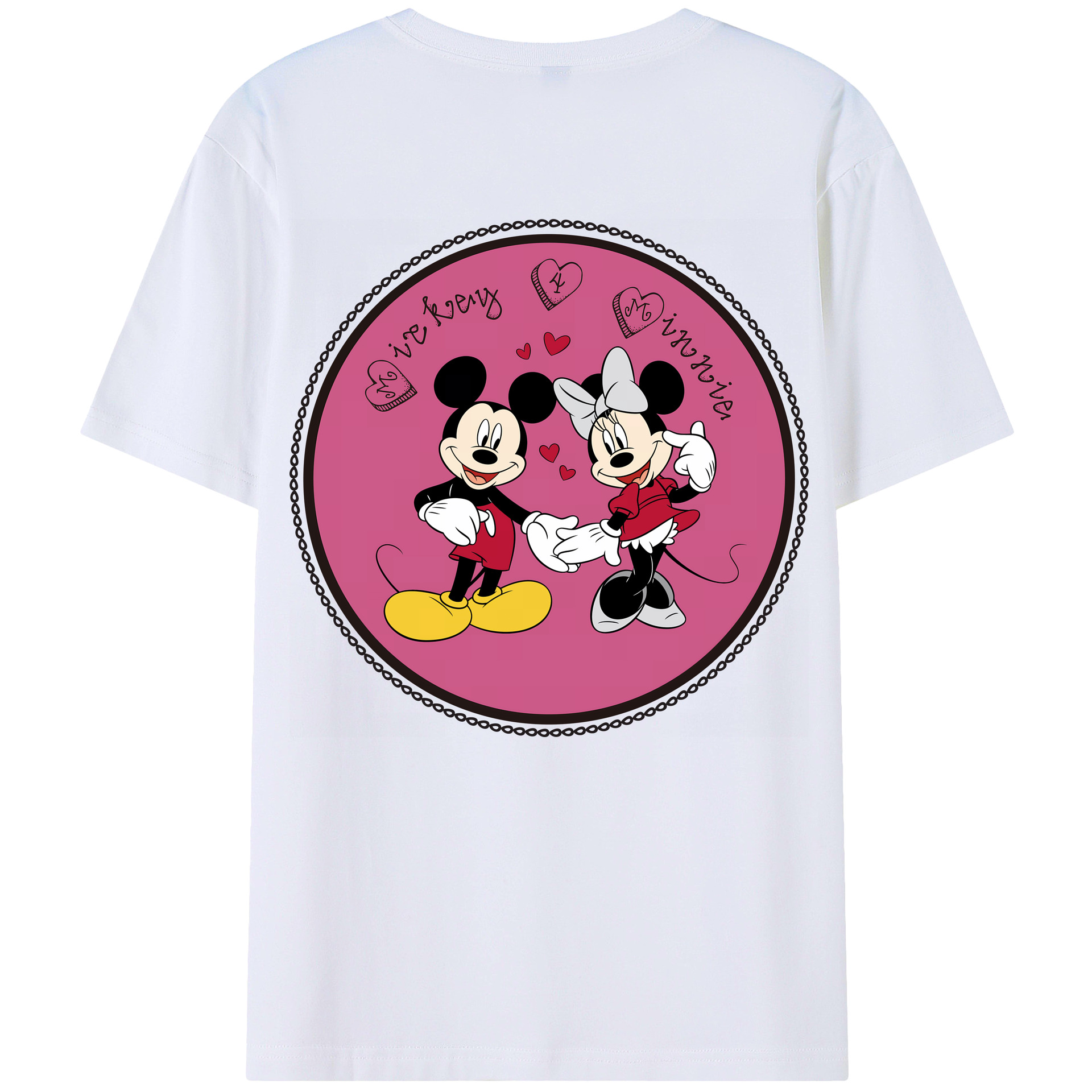 （画像用） ミッキーマウス Mickey Mouse 綿100％ メンズ半袖Tシャツ（バックプリント） 通気性