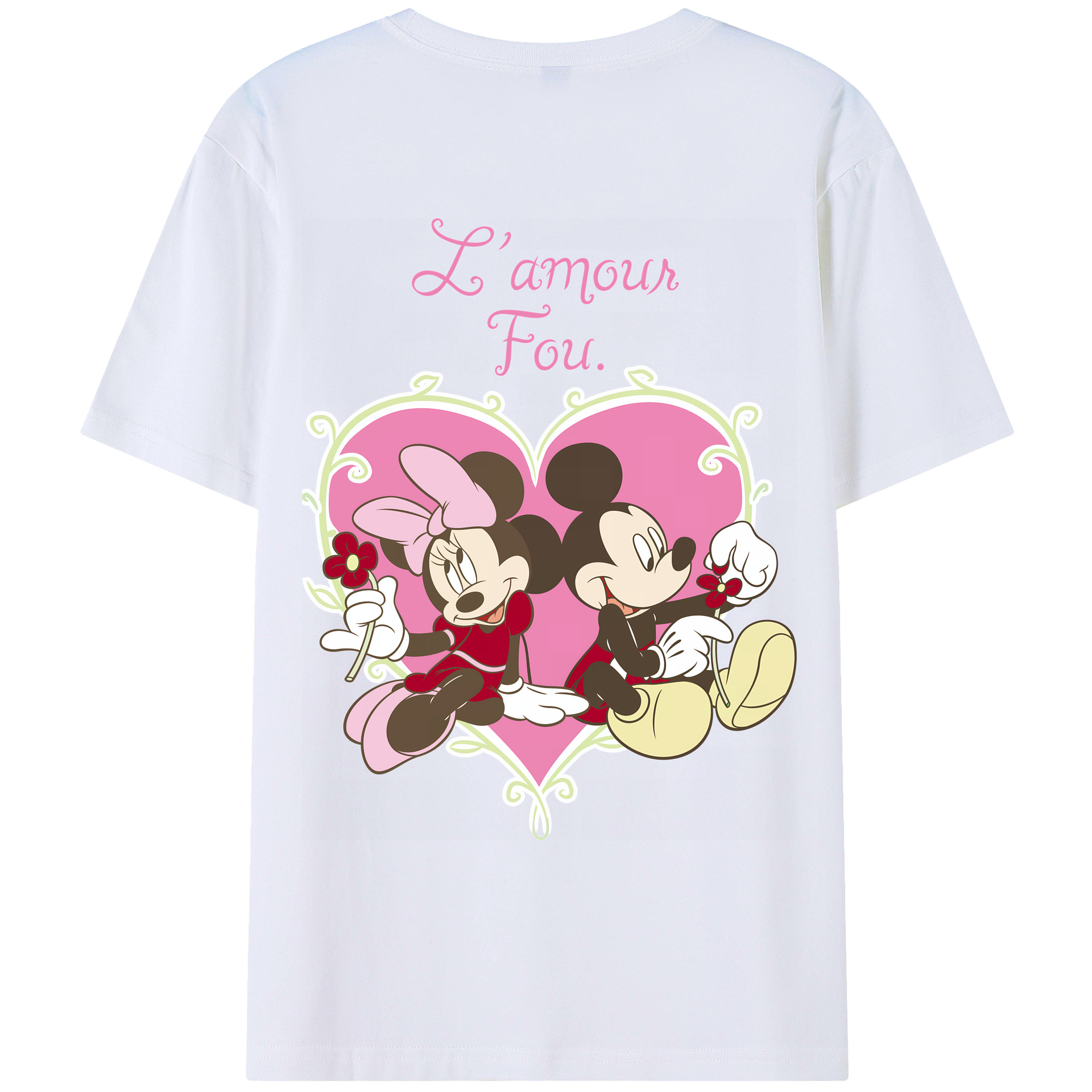 （画像用） ミッキーマウス Mickey Mouse 綿100％ メンズ半袖Tシャツ（バックプリント） 通気性