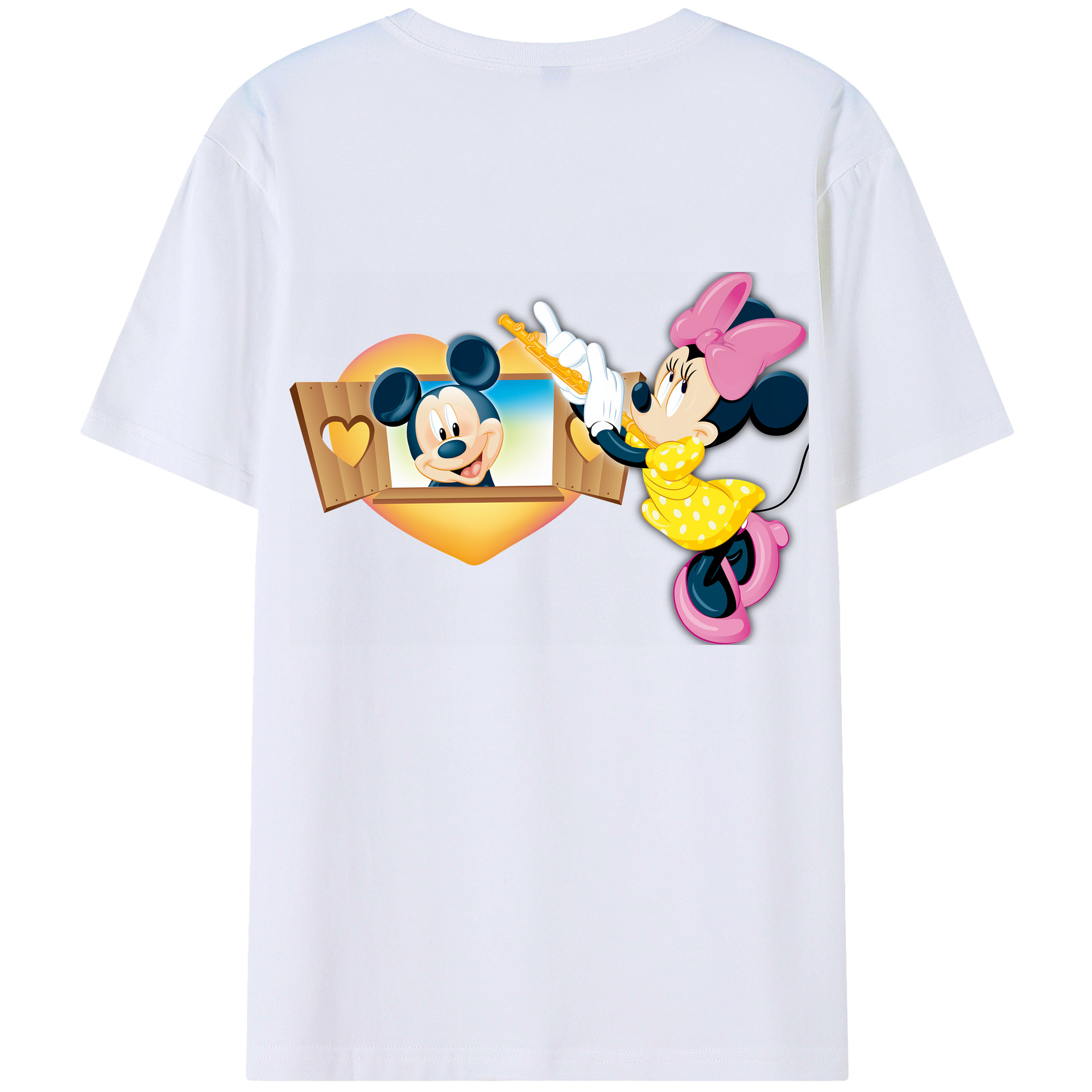 （画像用） ミッキーマウス Mickey Mouse 綿100％ メンズ半袖Tシャツ（バックプリント） 通気性
