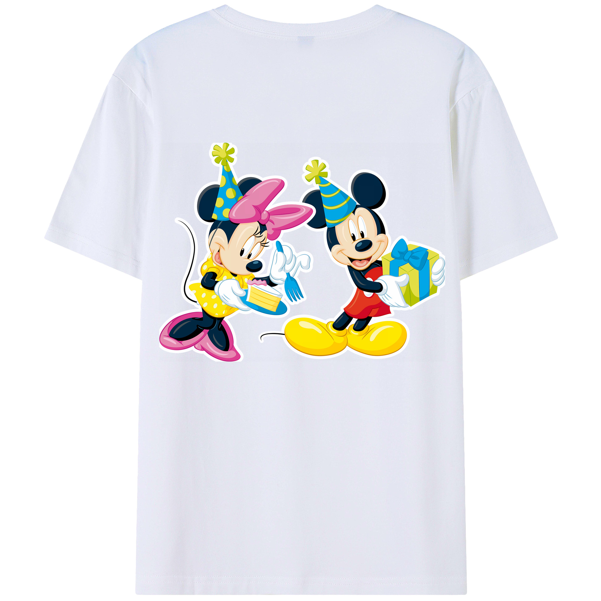 （画像用） ミッキーマウス Mickey Mouse 綿100％ メンズ半袖Tシャツ（バックプリント） 通気性