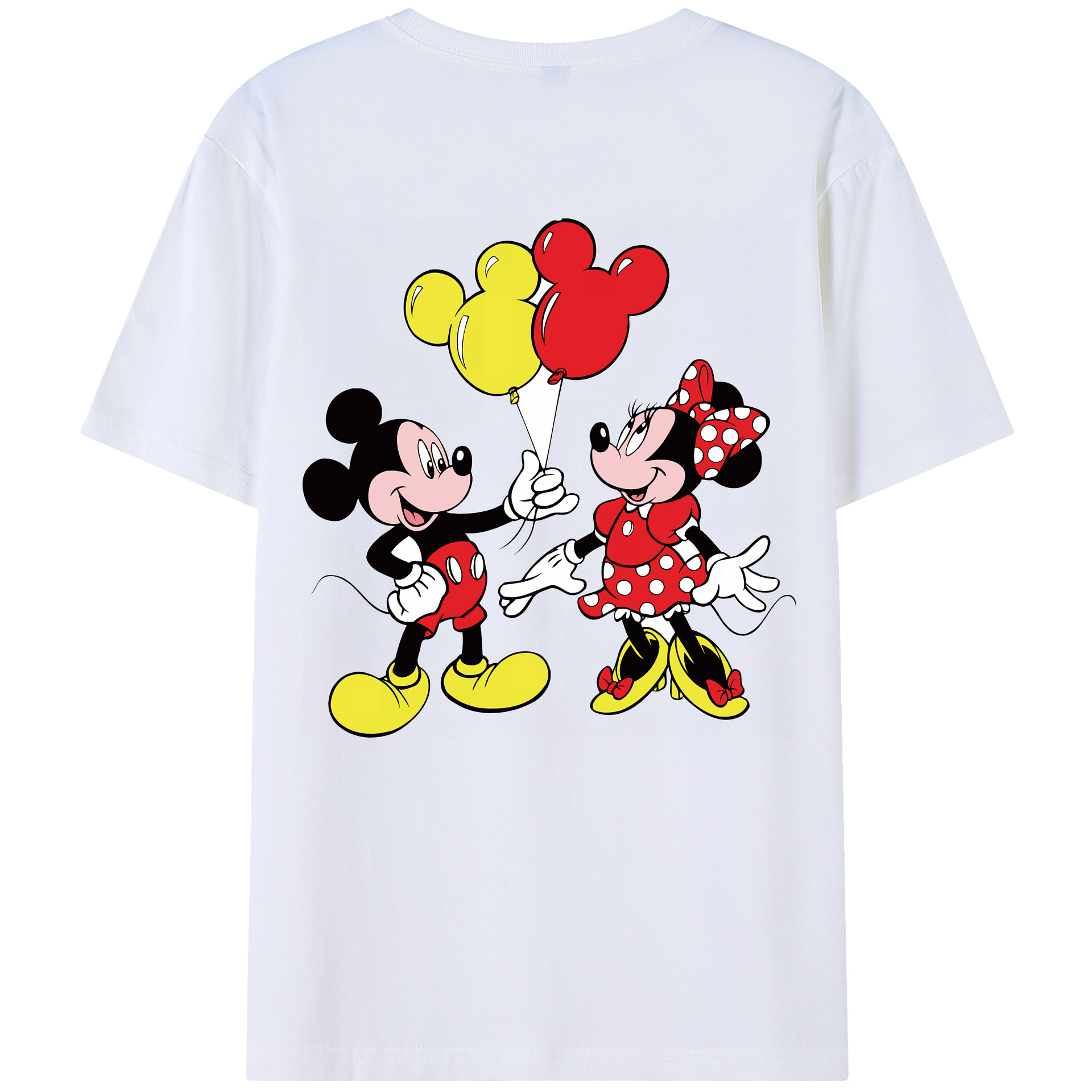 （画像用） ミッキーマウス Mickey Mouse 綿100％ メンズ半袖Tシャツ（バックプリント） 通気性