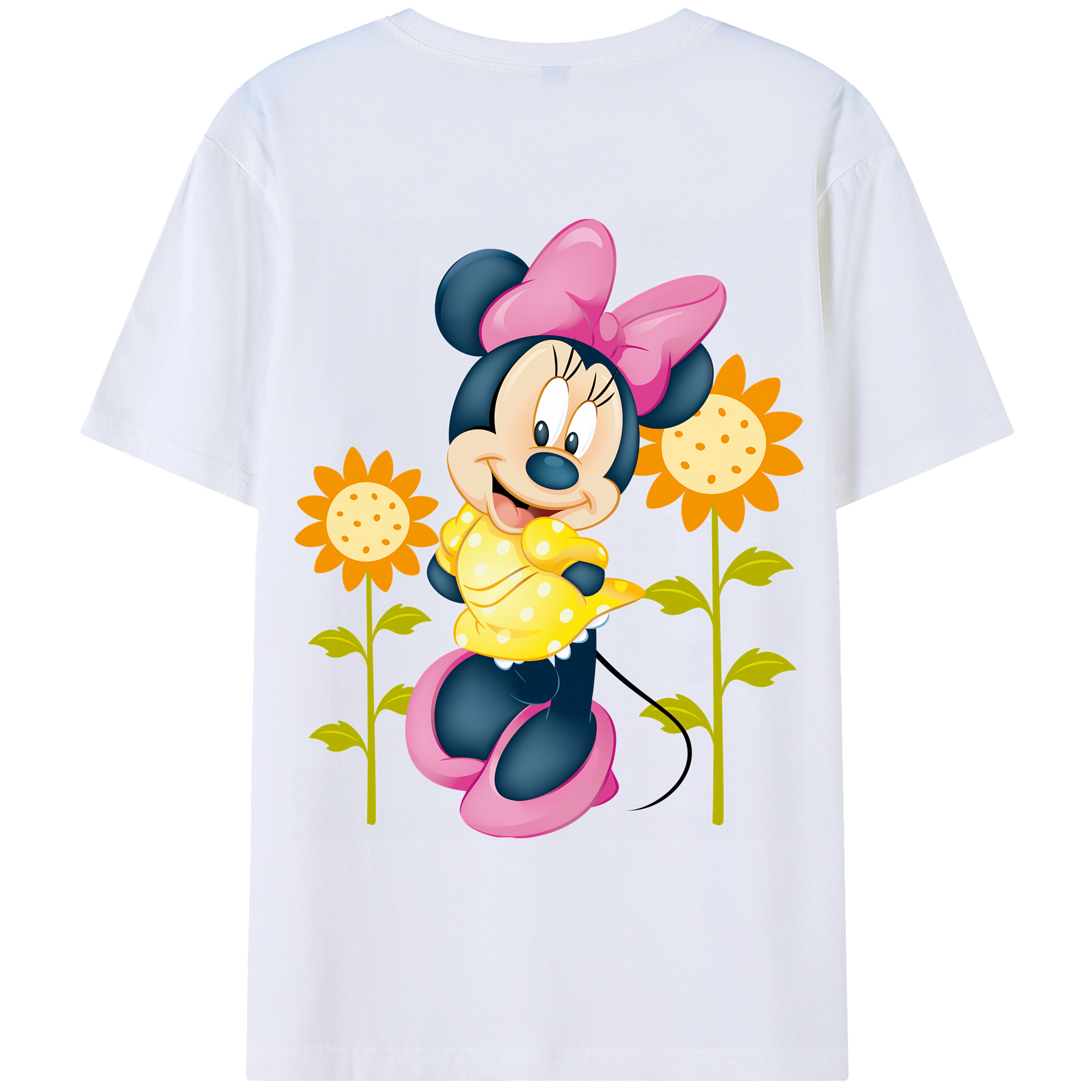 （画像用） ミッキーマウス Mickey Mouse 綿100％ メンズ半袖Tシャツ（バックプリント） 通気性