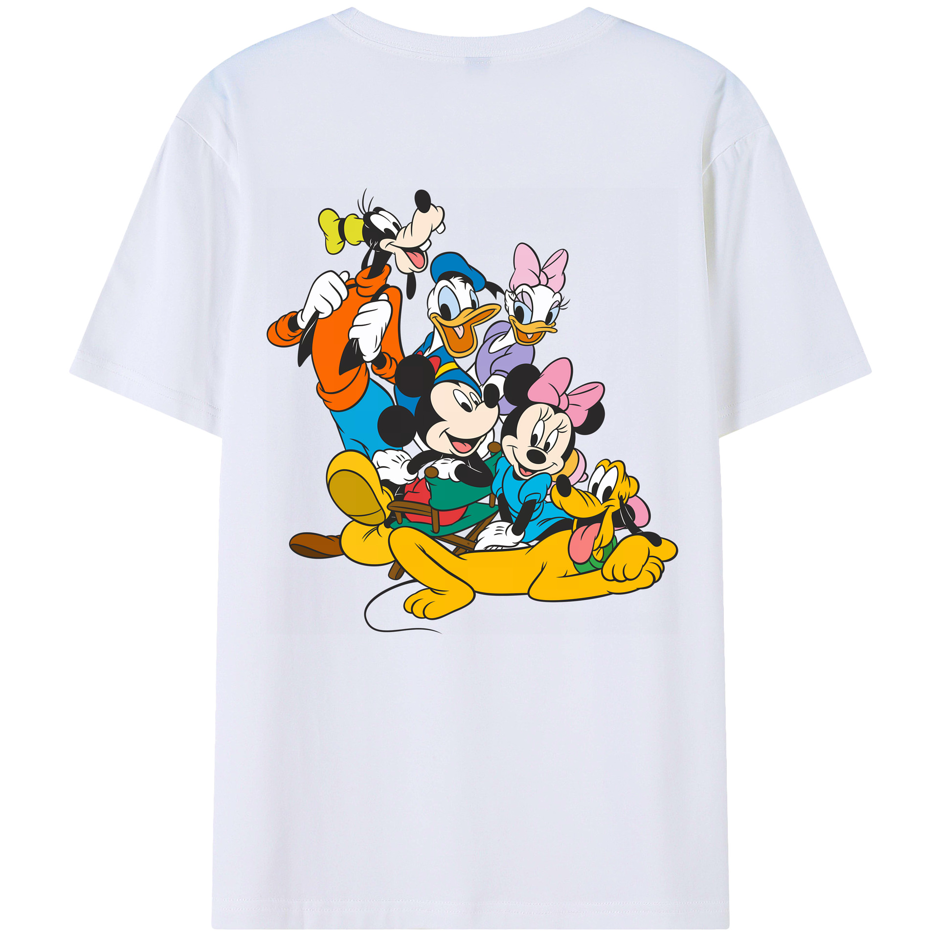 （画像用） ミッキーマウス Mickey Mouse 綿100％ メンズ半袖Tシャツ（バックプリント） 通気性