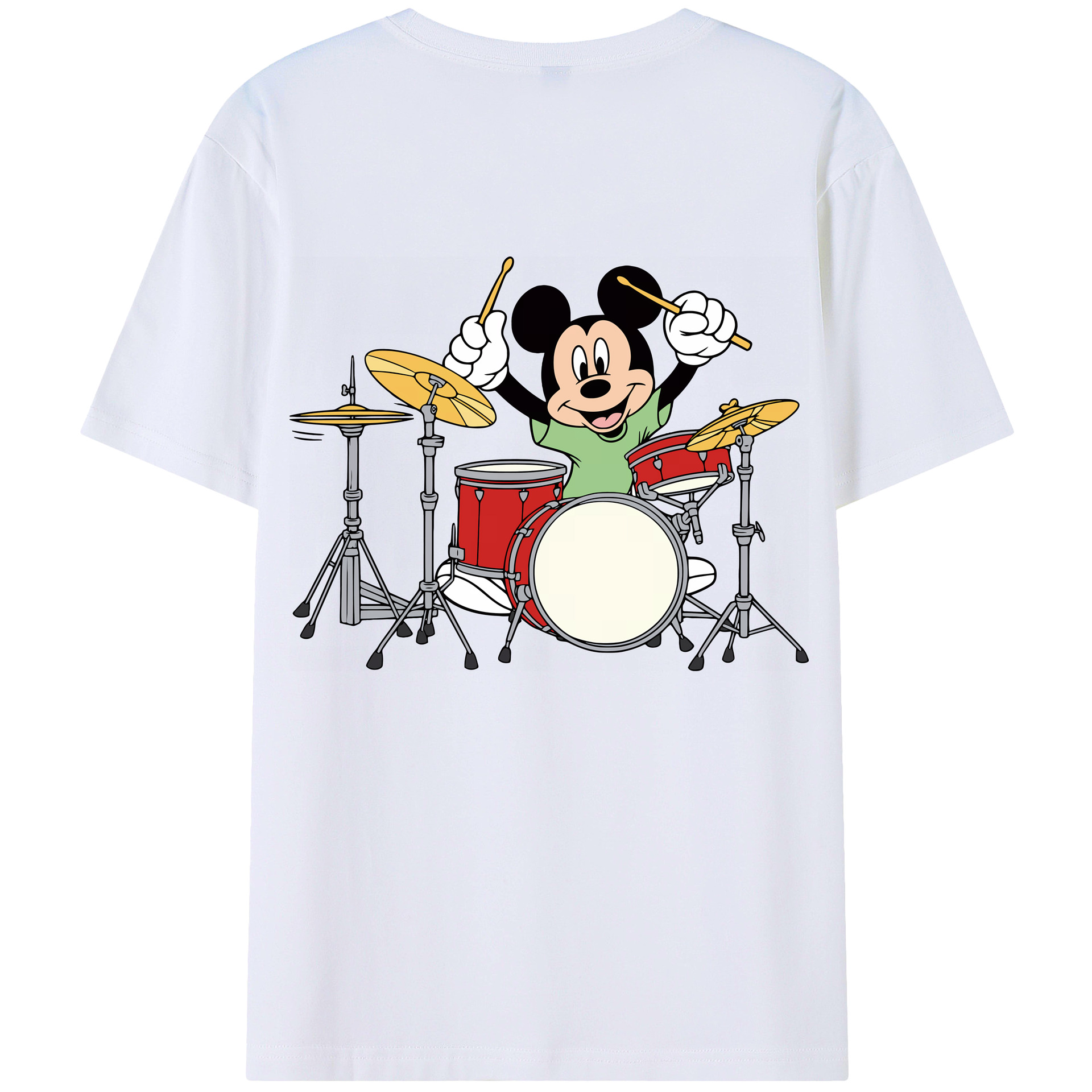 （画像用） ミッキーマウス Mickey Mouse 綿100％ メンズ半袖Tシャツ（バックプリント） 通気性