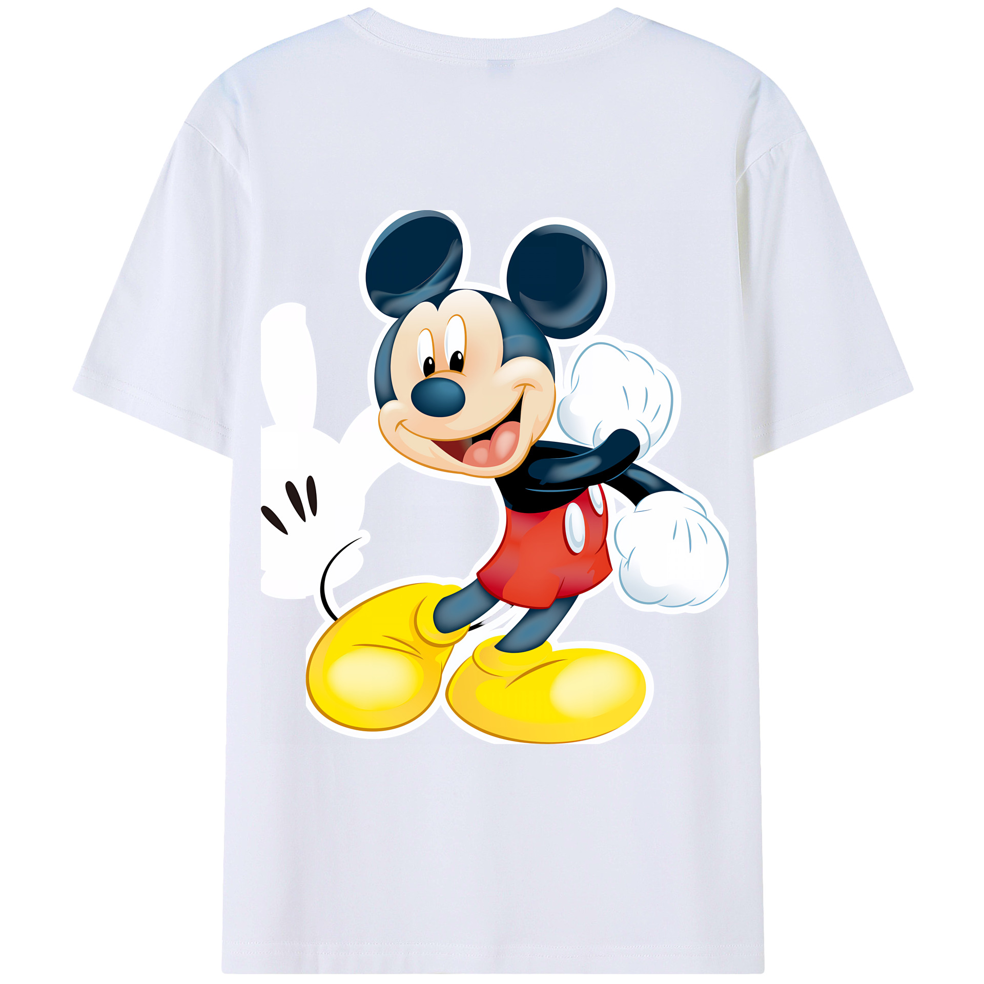 （画像用） ミッキーマウス Mickey Mouse 綿100％ メンズ半袖Tシャツ（バックプリント） 通気性